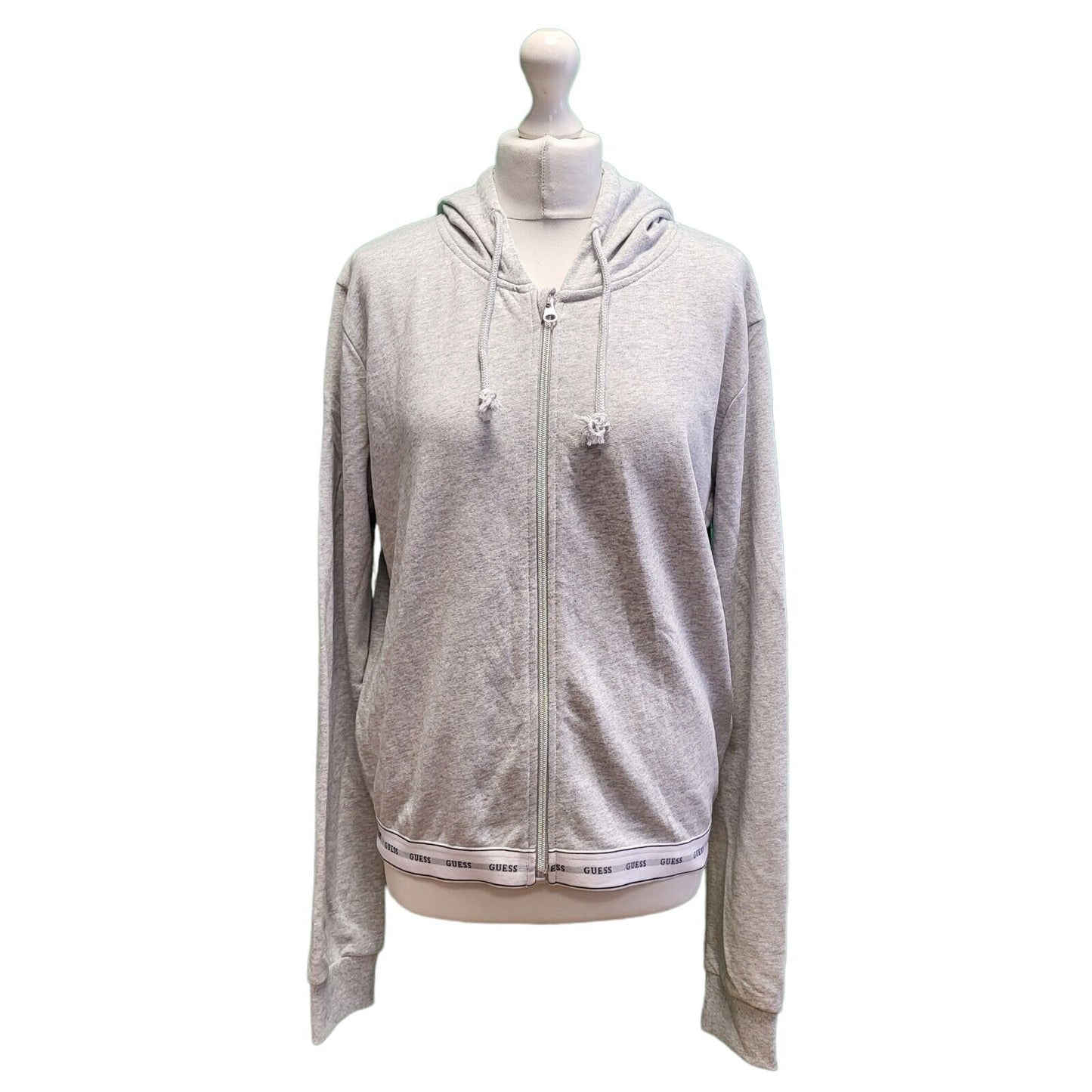 Guess Grey Zipped Hooded Drawstring Sweatshirt Women's UK XL 14 BNWT G779