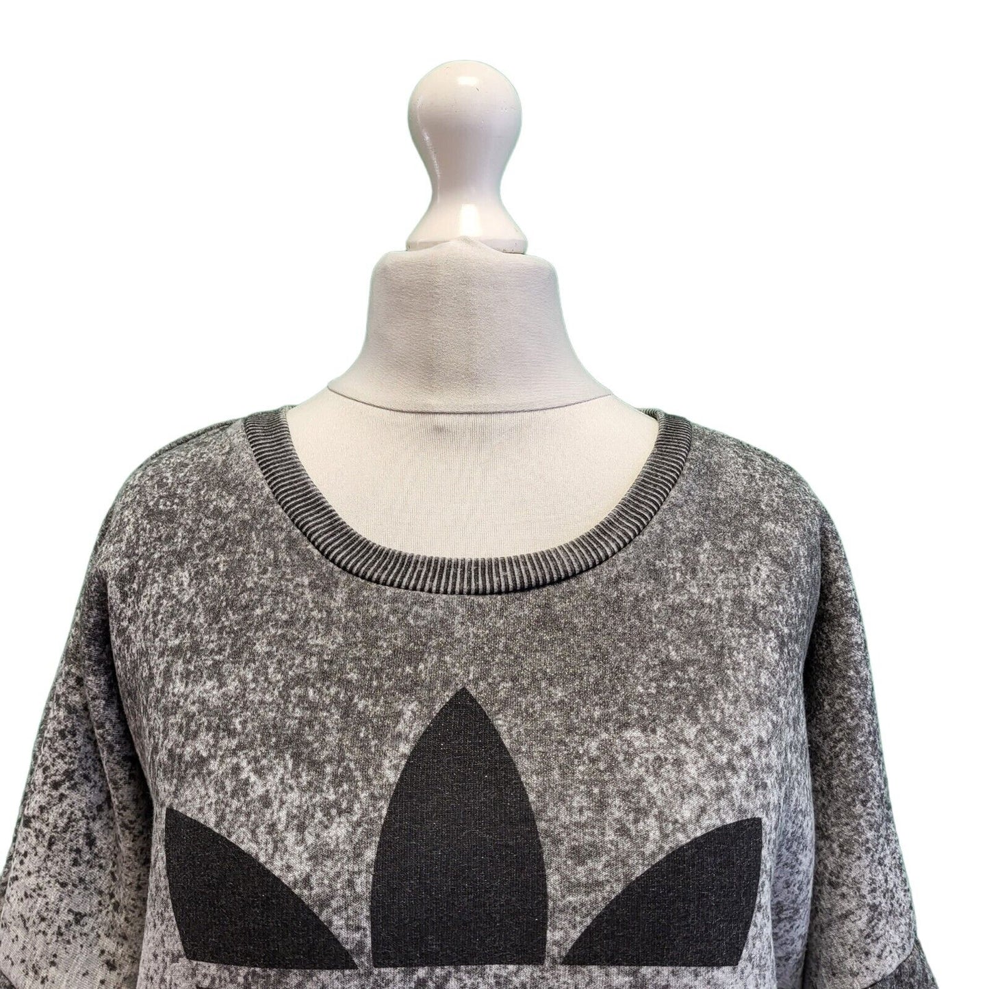 Adidas Grey Round Neck 3/4 Sleeve Over-sized Sweatshirt Women's UK 8 S G788