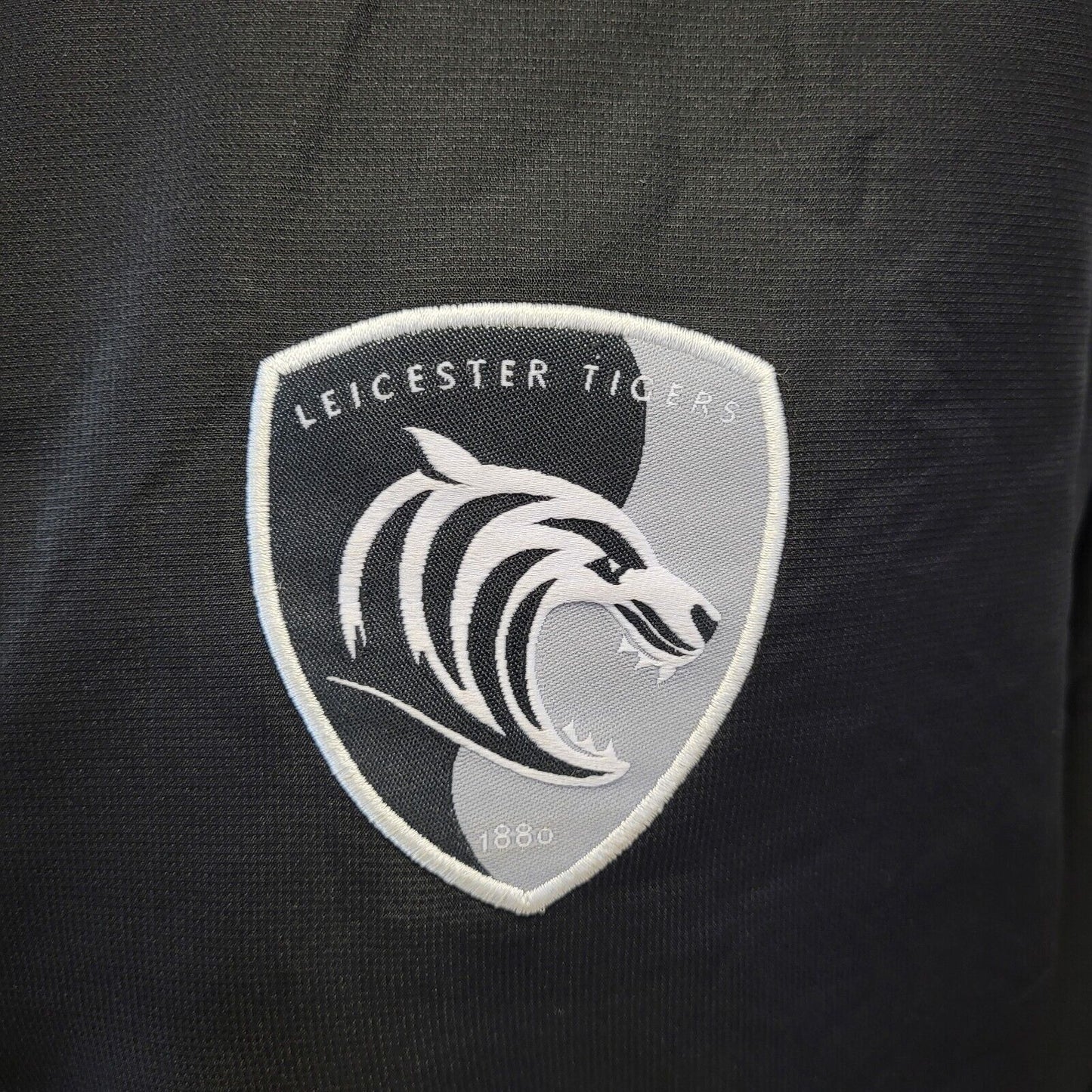 Leicester Tigers Black 1/4 Zip Activewear Top Uk Men's Large G622