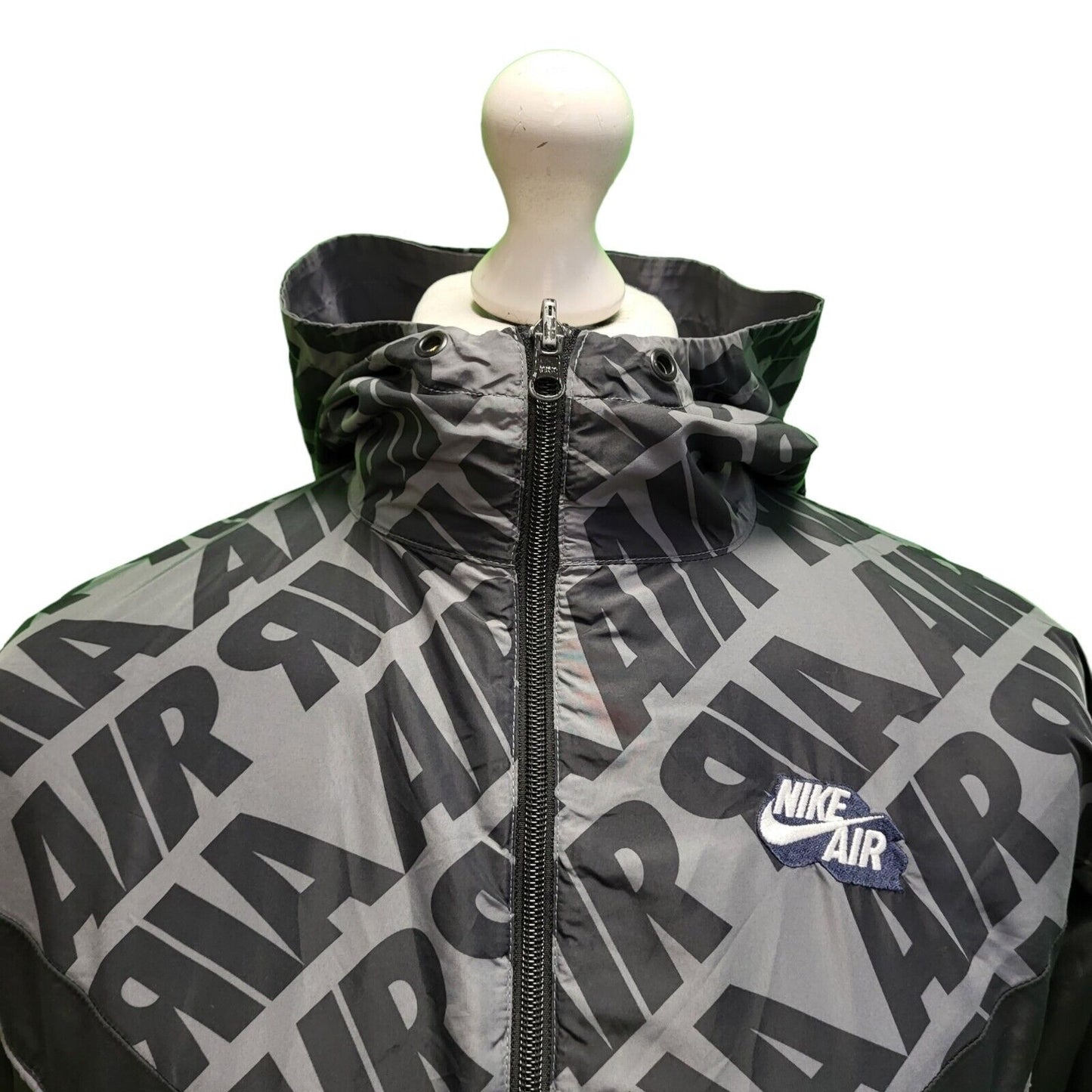 Nike Black Grey Reversible Sports Hooded Track Jacket Men's UK S EU 48 H596