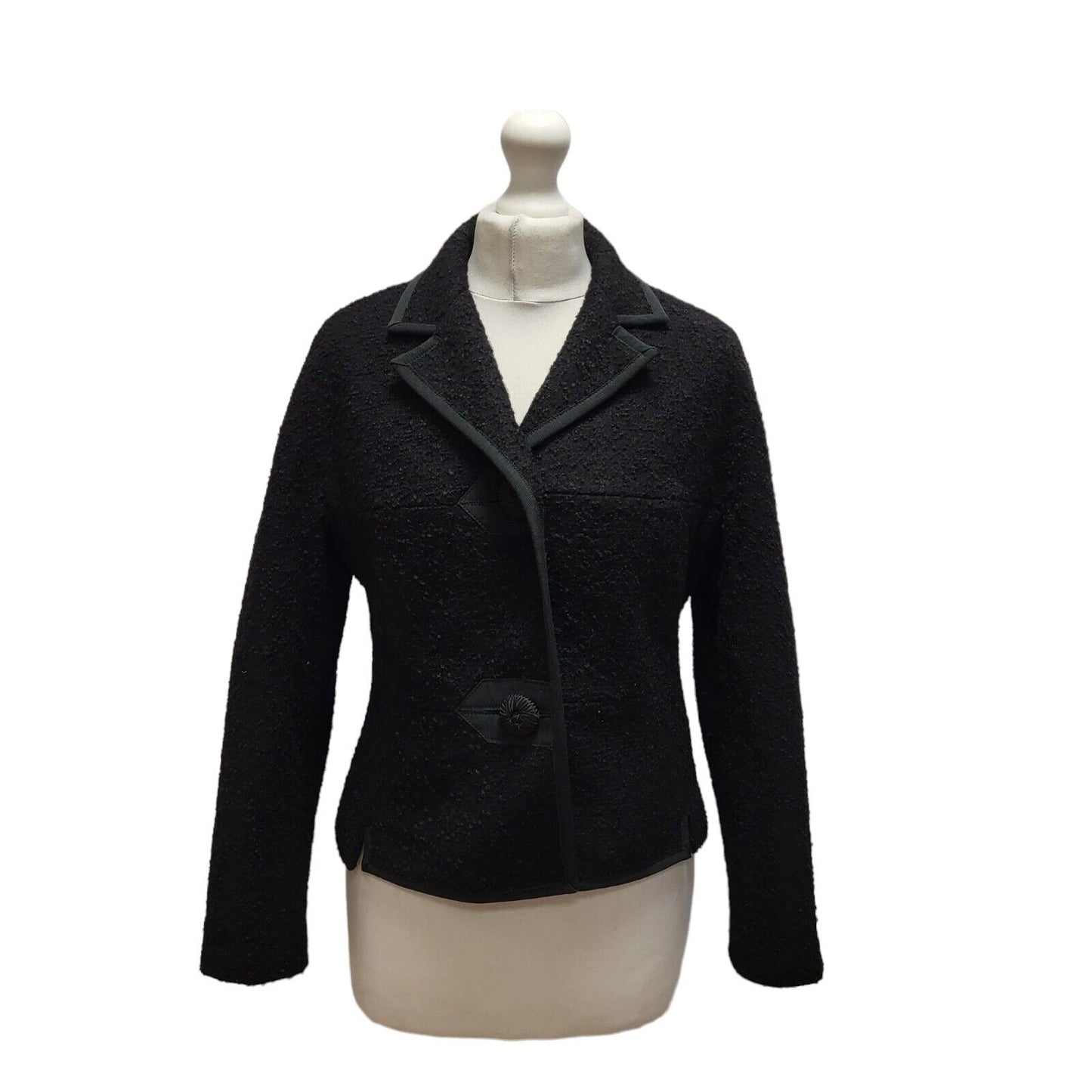 Daphne Raven Black Button Dress Jacket uk Women's Medium BB376