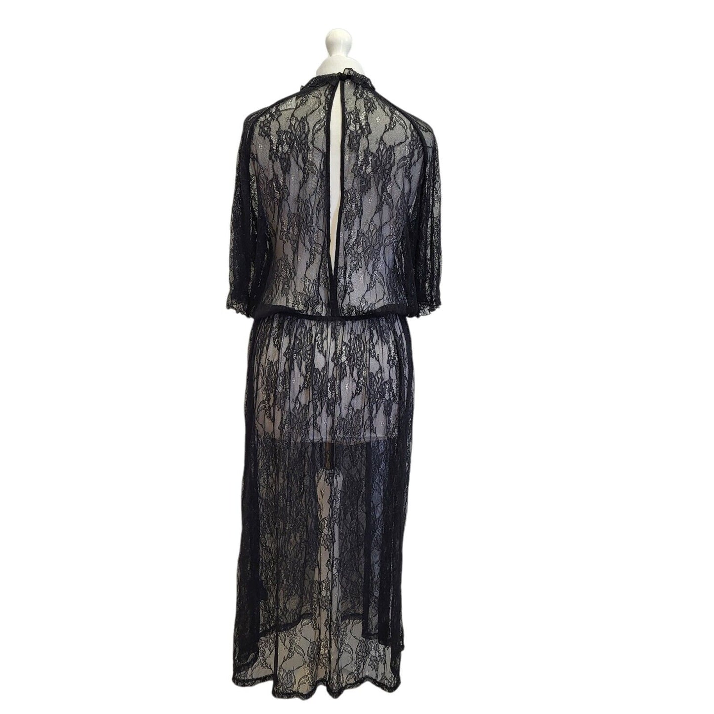 Next Tall Black Lace Evening Dress Uk Women's 16 Eu 44 Bnwt G105