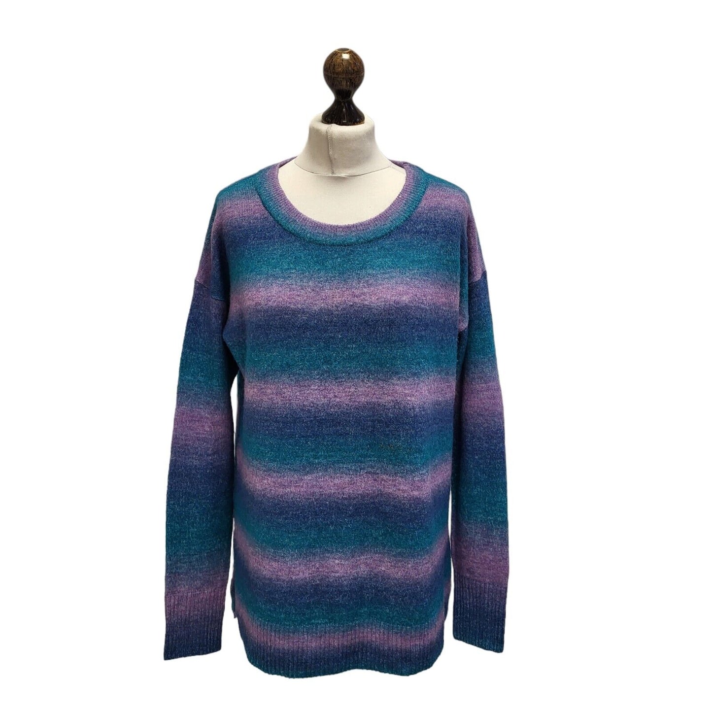 Gap Jumper Striped Blue & Purple Uk Women's Size L G393