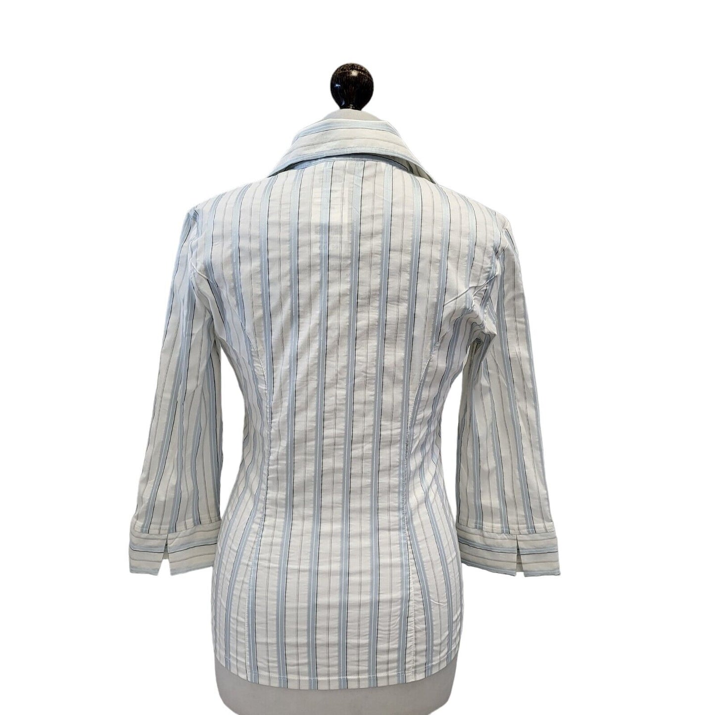 Next White Blue Striped Shirt Uk Women's 8 Bnwt G615