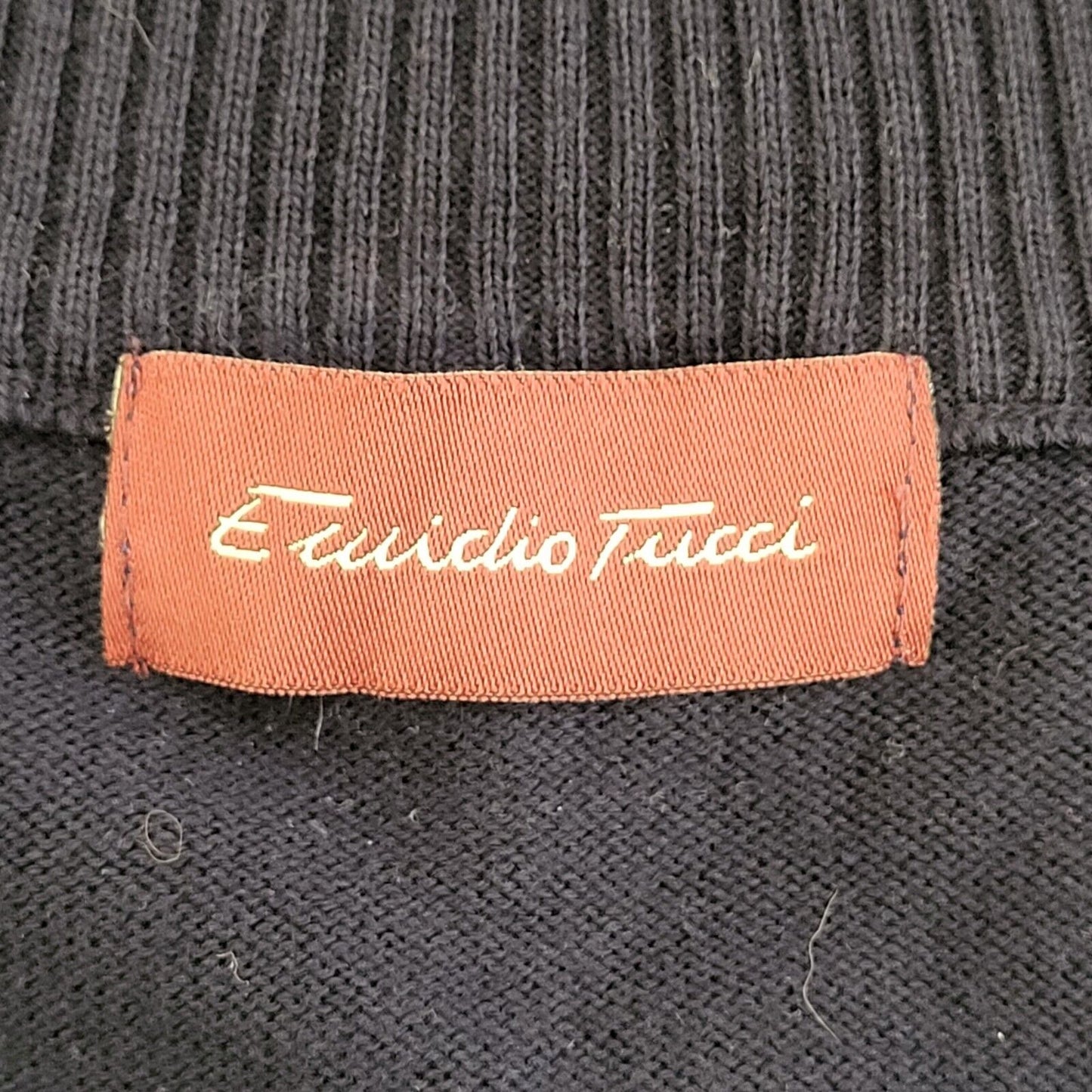 Tucci Navy Blue High Neck Cotton Cardigan Uk Men's Medium G523