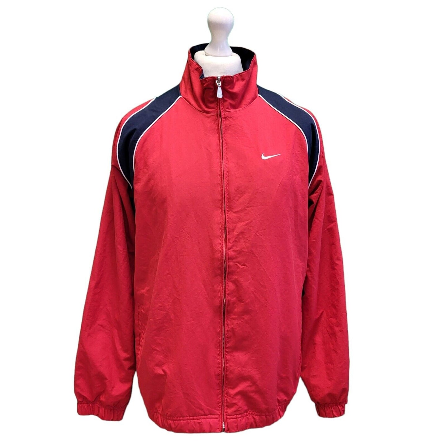 Nike Red Blue Zipped Over-sized Sport Jacket Men's uk L eu 54 H273
