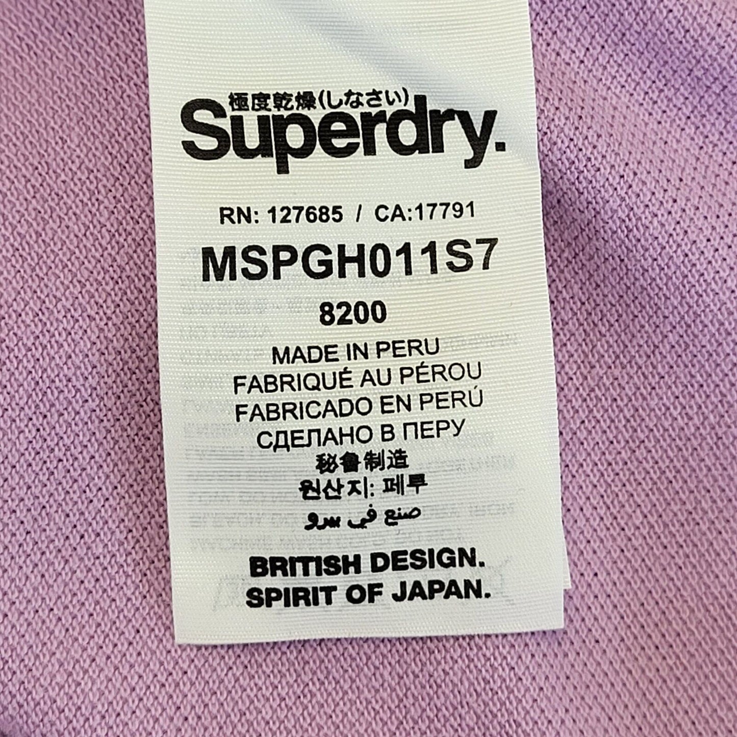 Superdry Purple Short Sleeve Polo Shirt Mens Uk M EU 50 G337