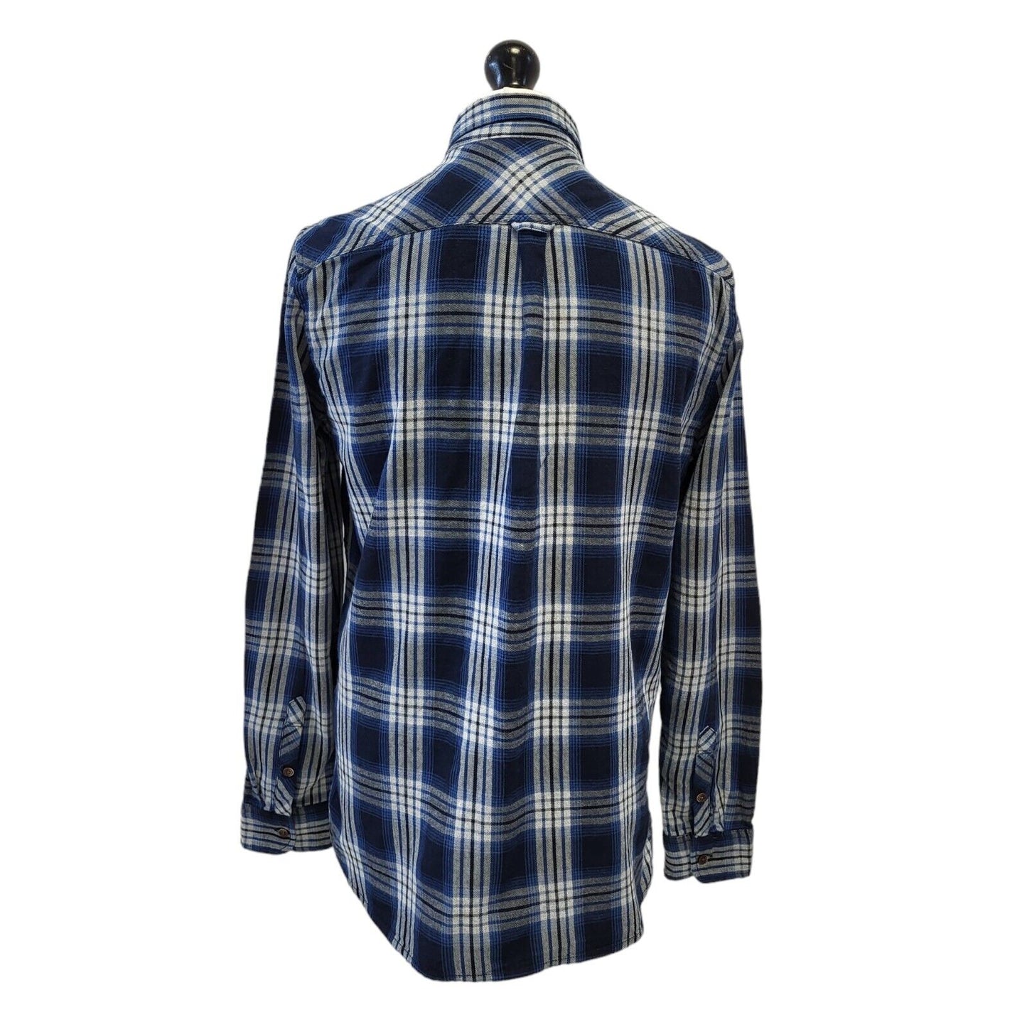 Superdry Blue Check Long Sleeve Worker Shirt Uk Men's Large G586
