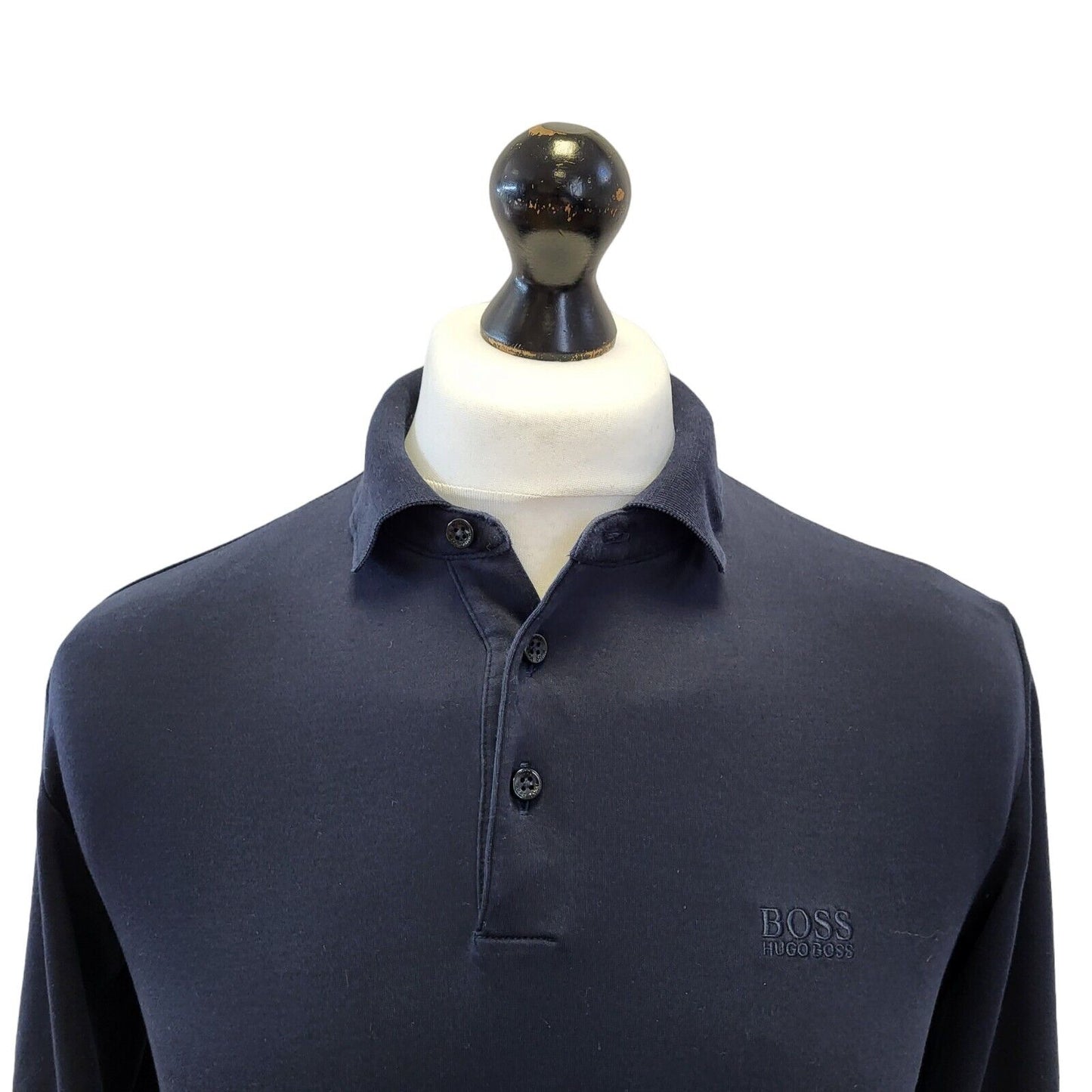 Hugo Boss Blue Long Sleeve Polo Top Mens Uk S EU 48 G347