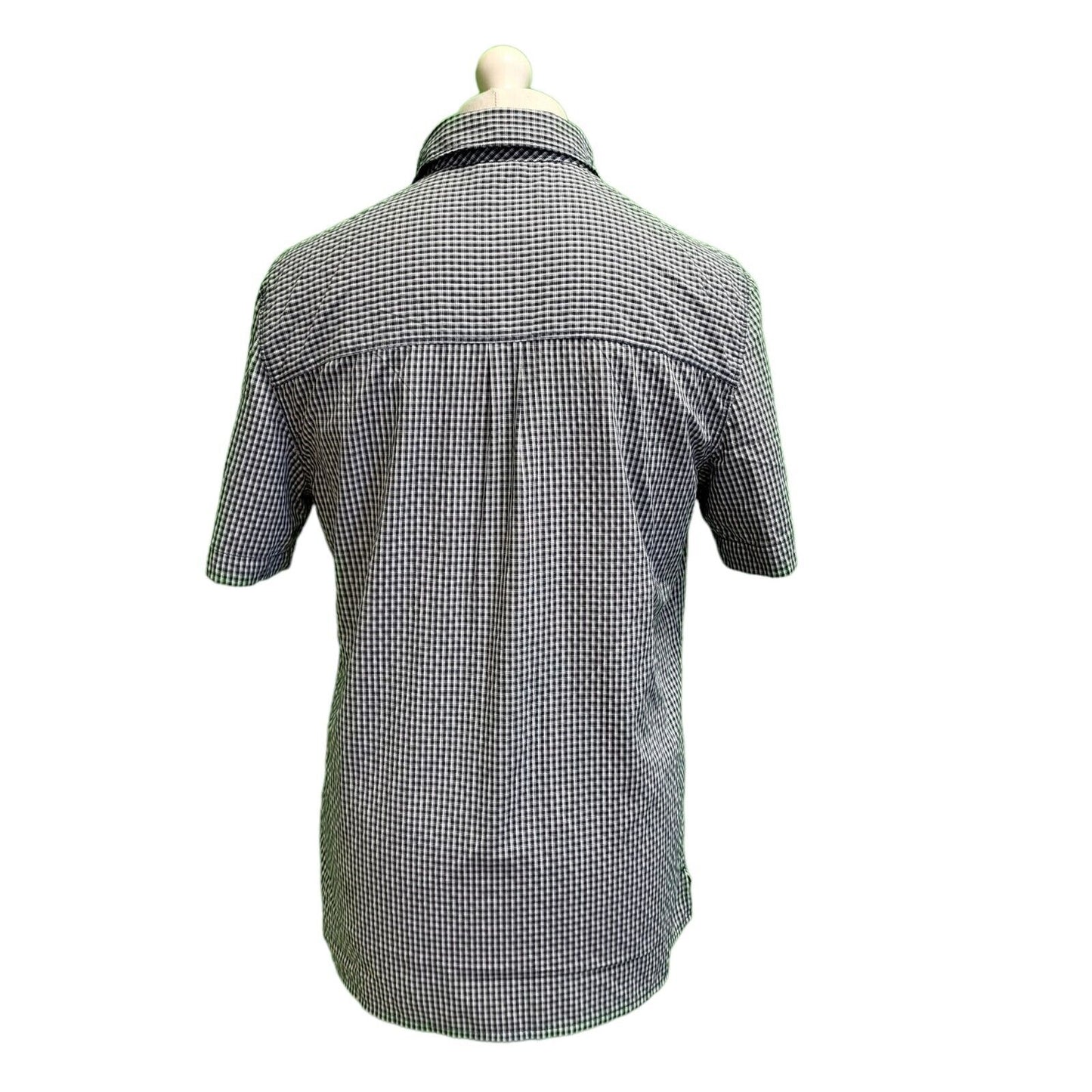 The North Face Blue White Check S/Sleeve Collared Shirt Men's UK M eu 50 H379