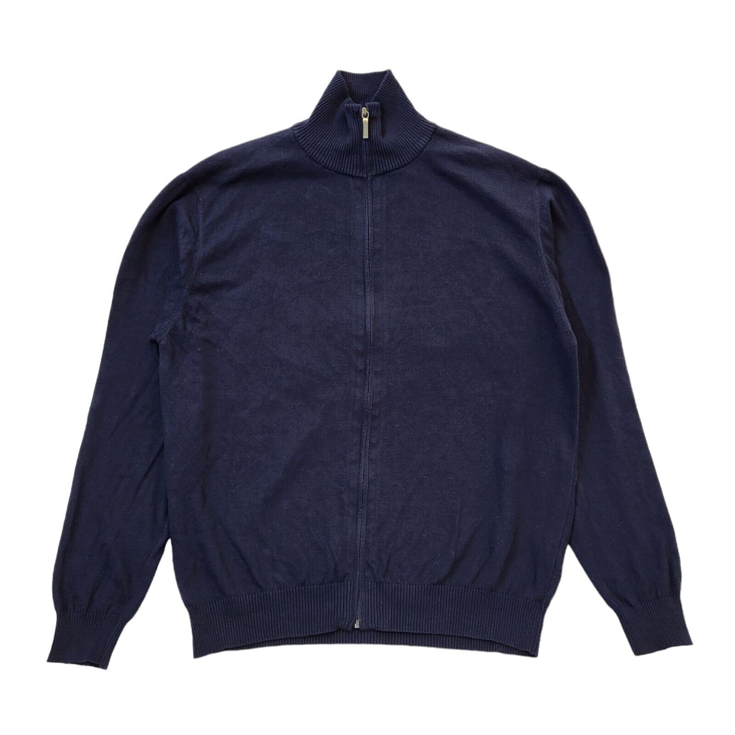 Tucci Navy Blue High Neck Cotton Cardigan Uk Men's Medium G523