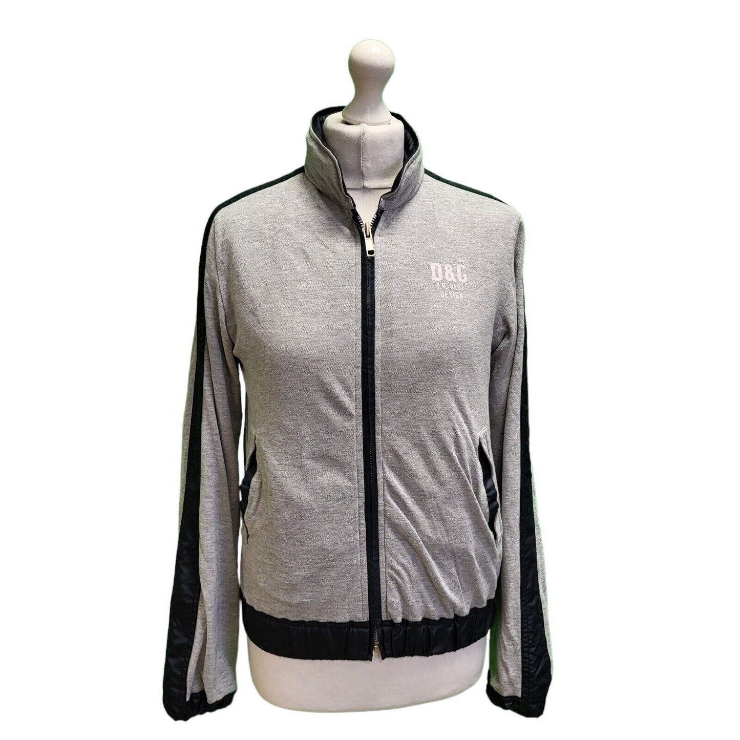 Girl's D & G Grey Black Zipped Reverible Jacket Age 13-14 years xL H602