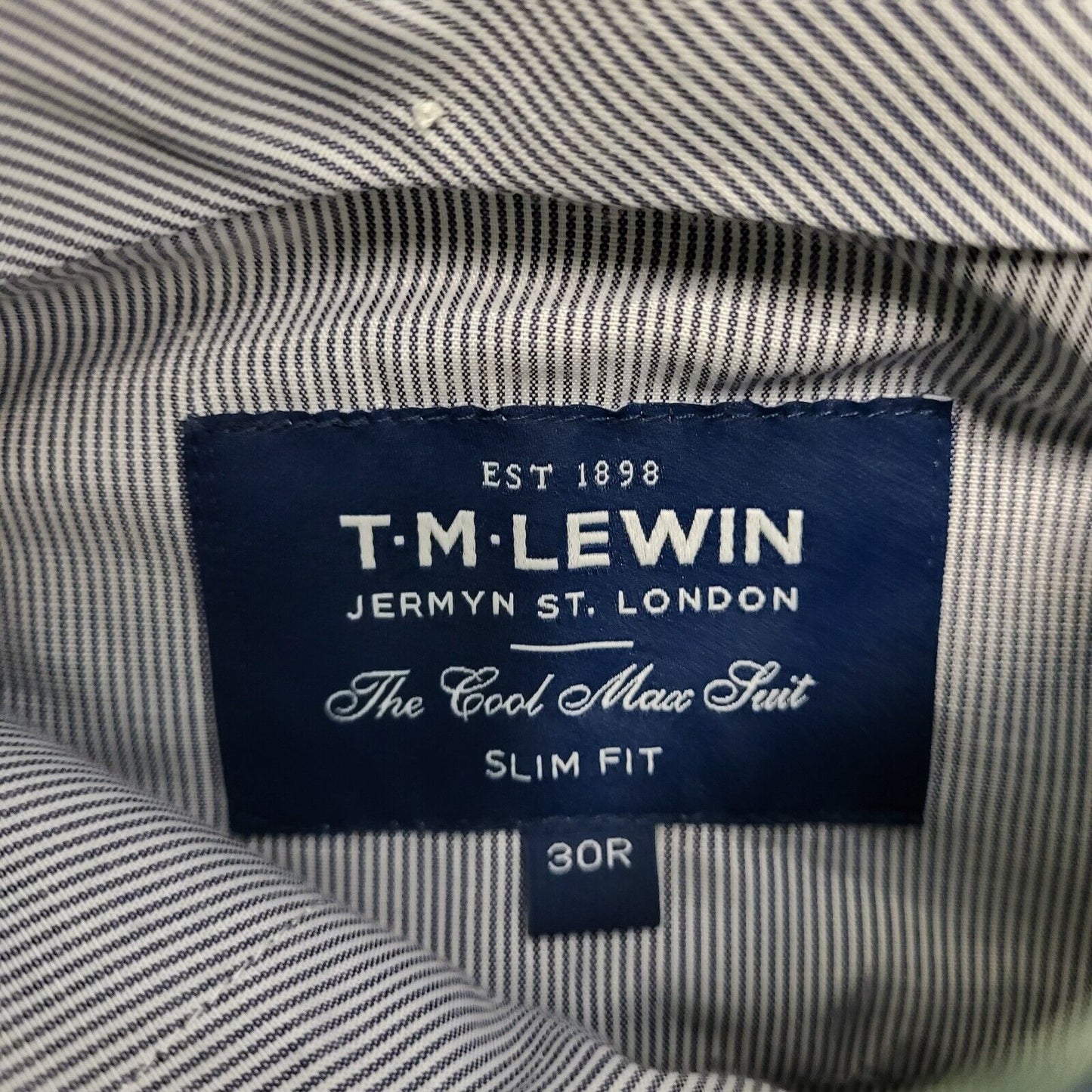T.M.Lewin Blue Zipper Fly Tapered leg Dress Trousers Men's uk S W30 L30 H544