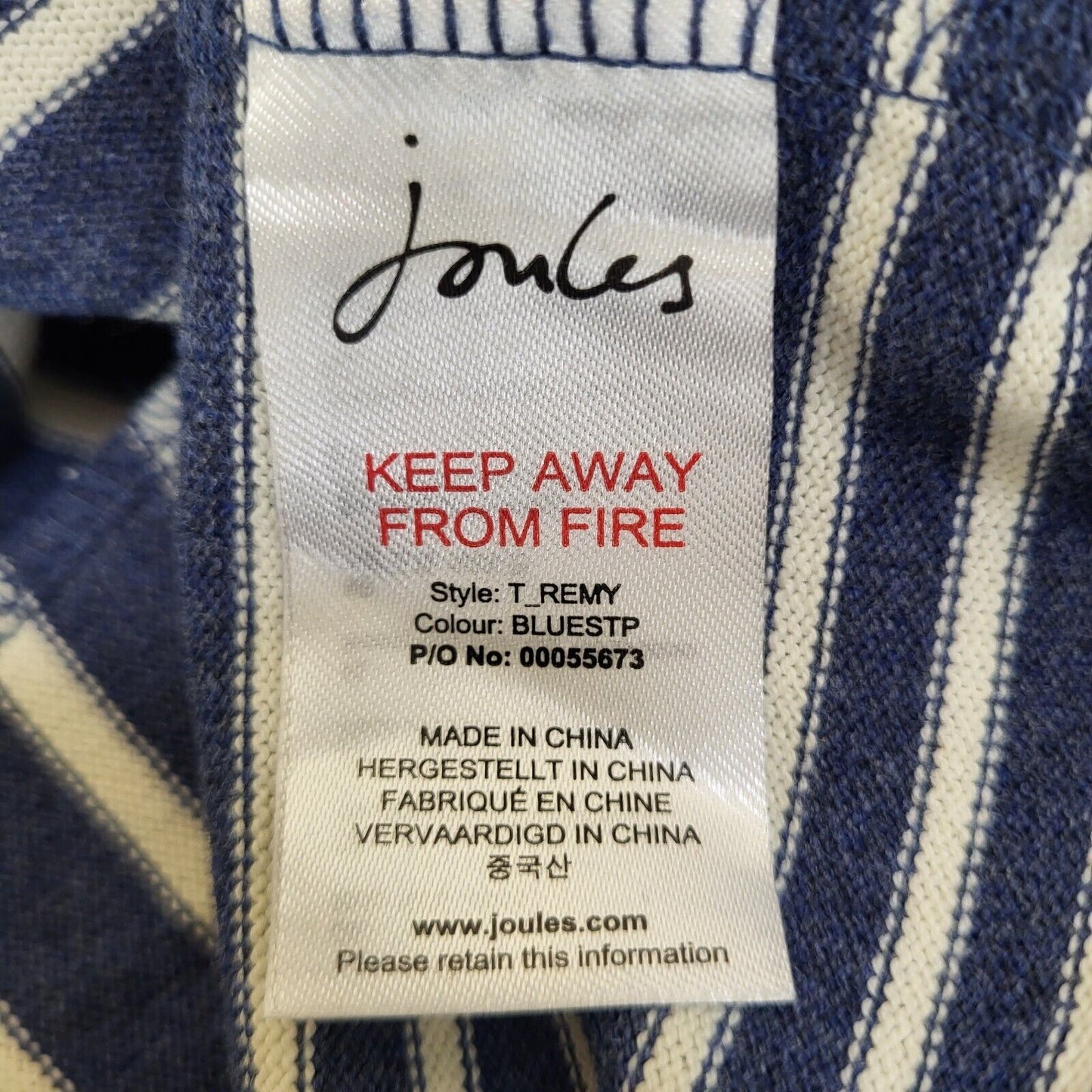 Joules Remy Blue White Striped 3/4 Sleeve Round Neck Dress Uk Women's 12 G612