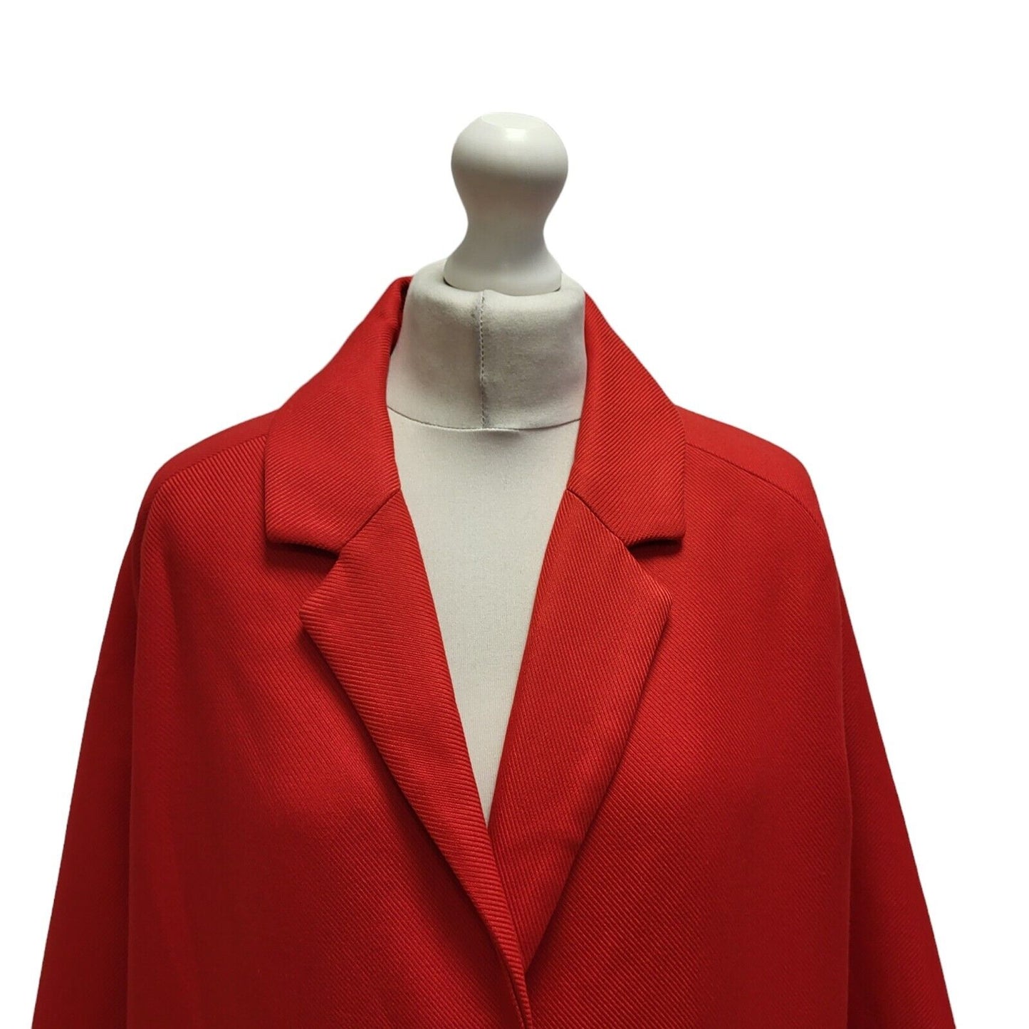 Zara Red Button Viscose Overcoat Coat UK Women's M Bnwt BB315
