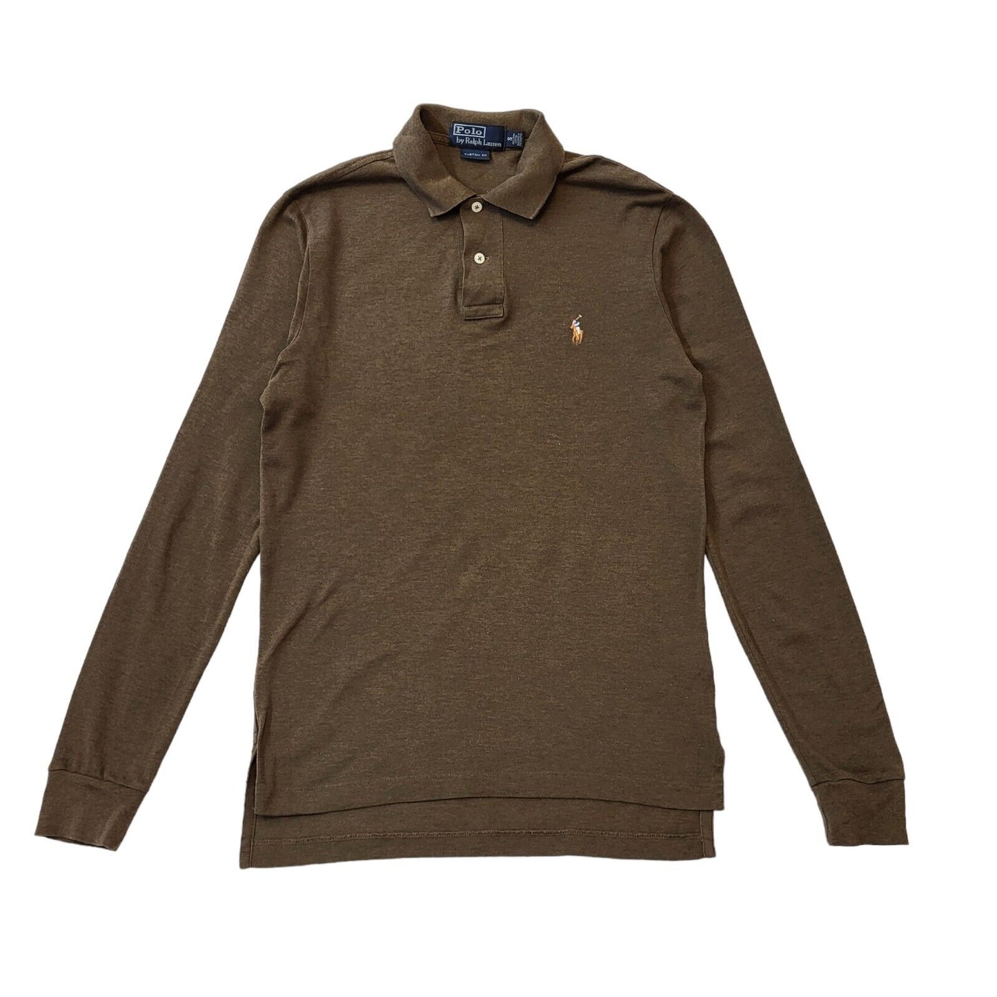 Polo Ralph Lauren Brown Long Sleeve Polo Top Mens Uk S EU 48 G345