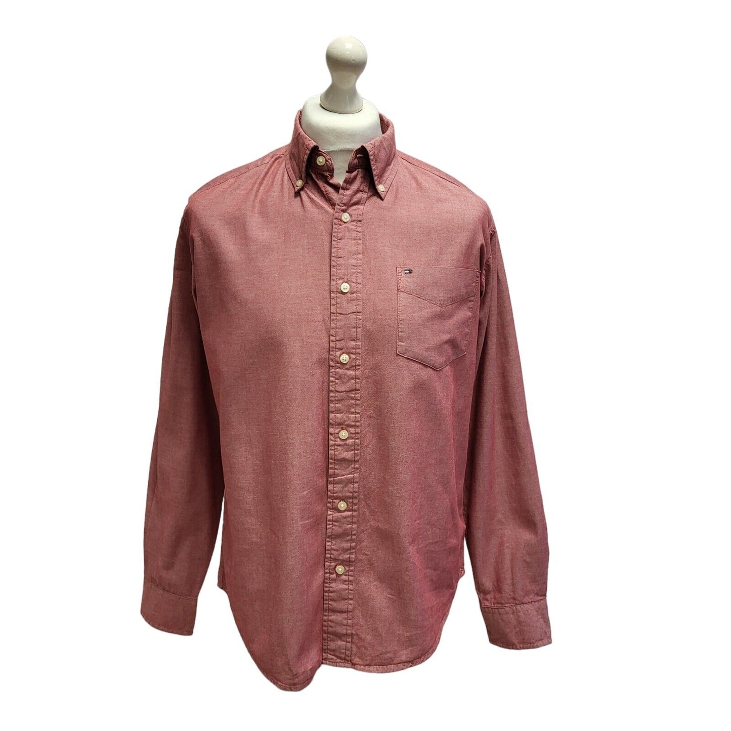 Tommy Hilfiger Pink Long Sleeve Shirt Uk Men's Medium BB387