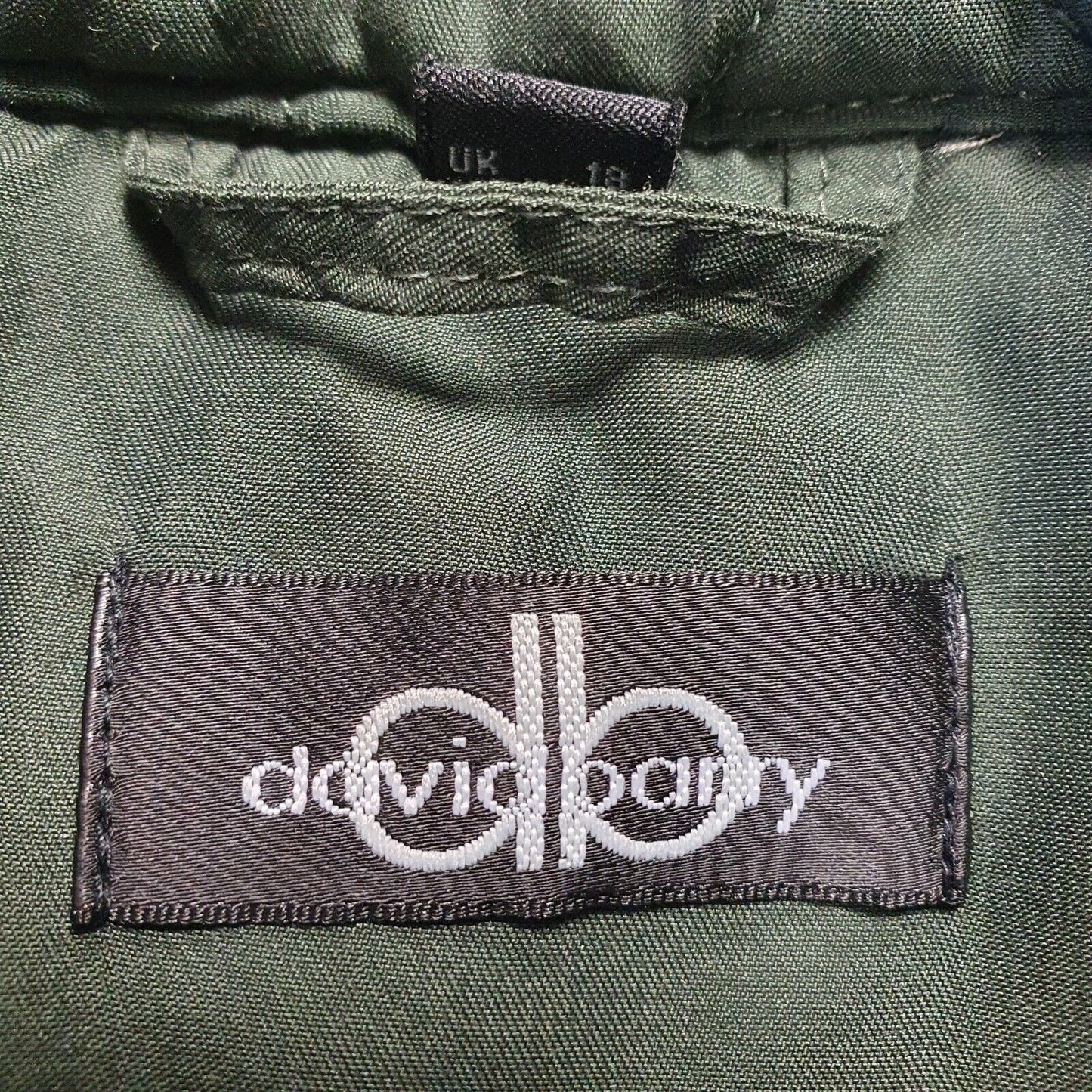 David Barry Green Snap Fasten Quilted Jacket Women's UK 18 eu 46 G902