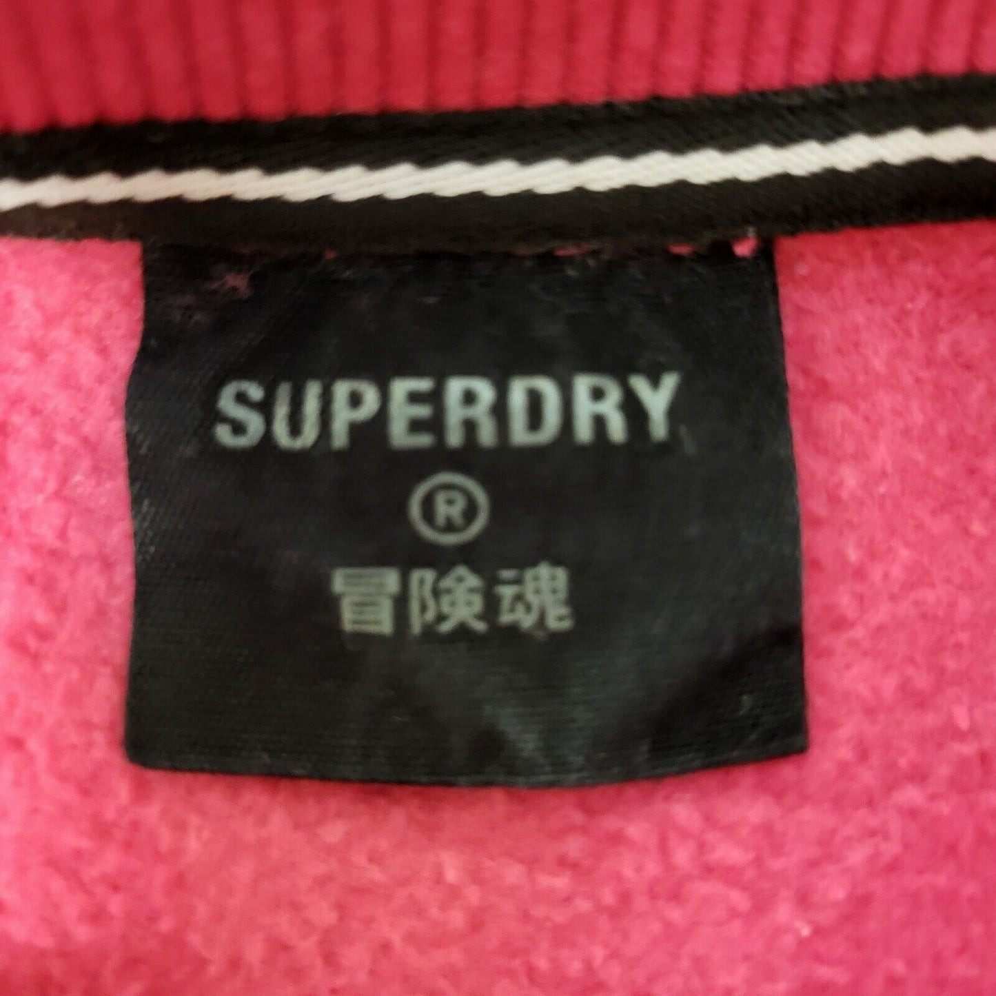 Superdry Sweatshirt Crew Neck Long Sleeve Pink Womens Size L G412