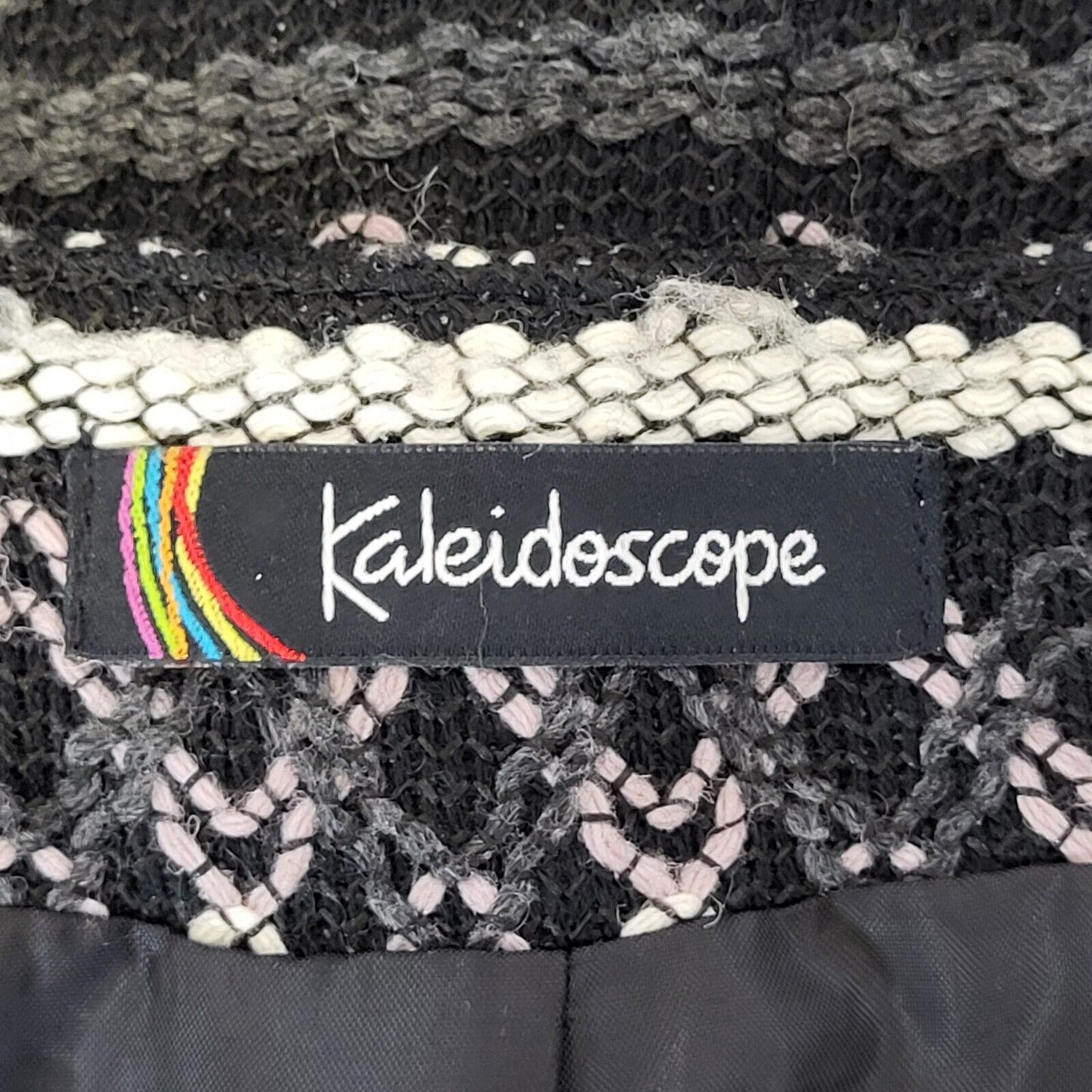 Kaleidoscope Evening Jacket Black Purple White Geometric Print UK 16 EU 44 G164