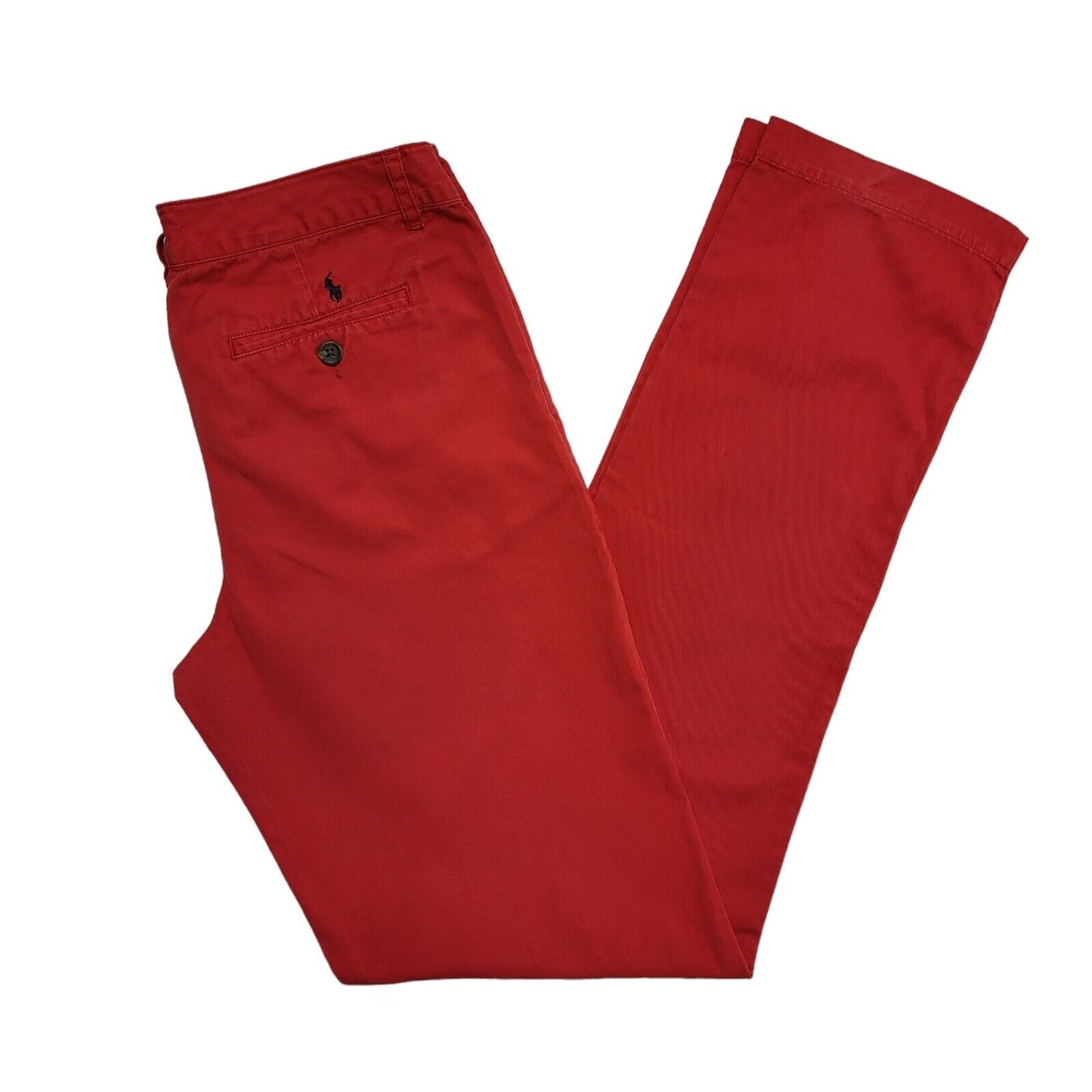 Polo Ralph Lauren Red Straight Dress Trousers UK Women's 10 M W28 L34 H764
