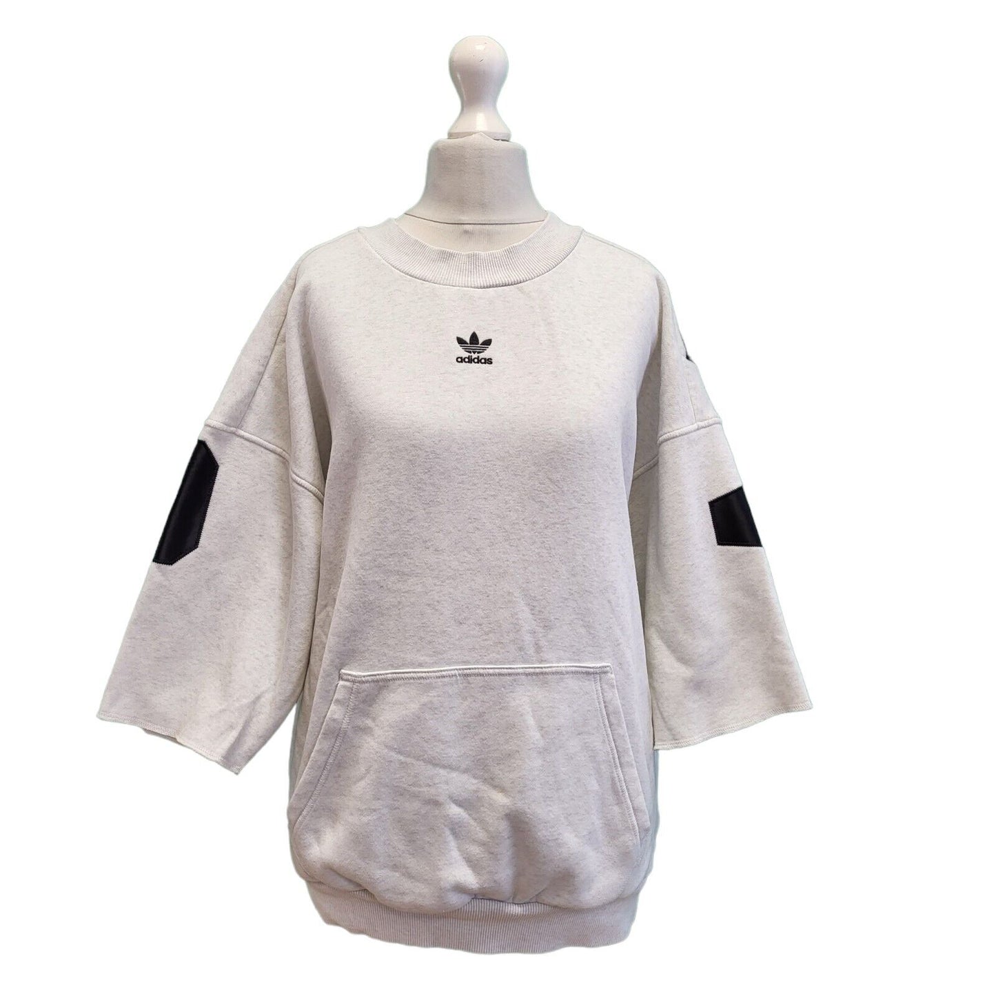 Adidas Light Grey Round Neck Short Sleeve Sport Sweatshirt Women's UK 12 L G787