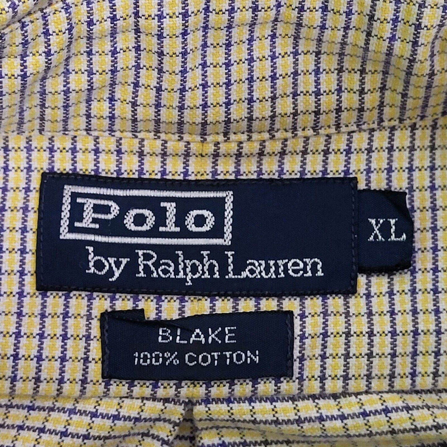 Ralph Lauren Blake Yellow Blue Check L/Sleeve Over-sized Shirt Men's UK xL H382