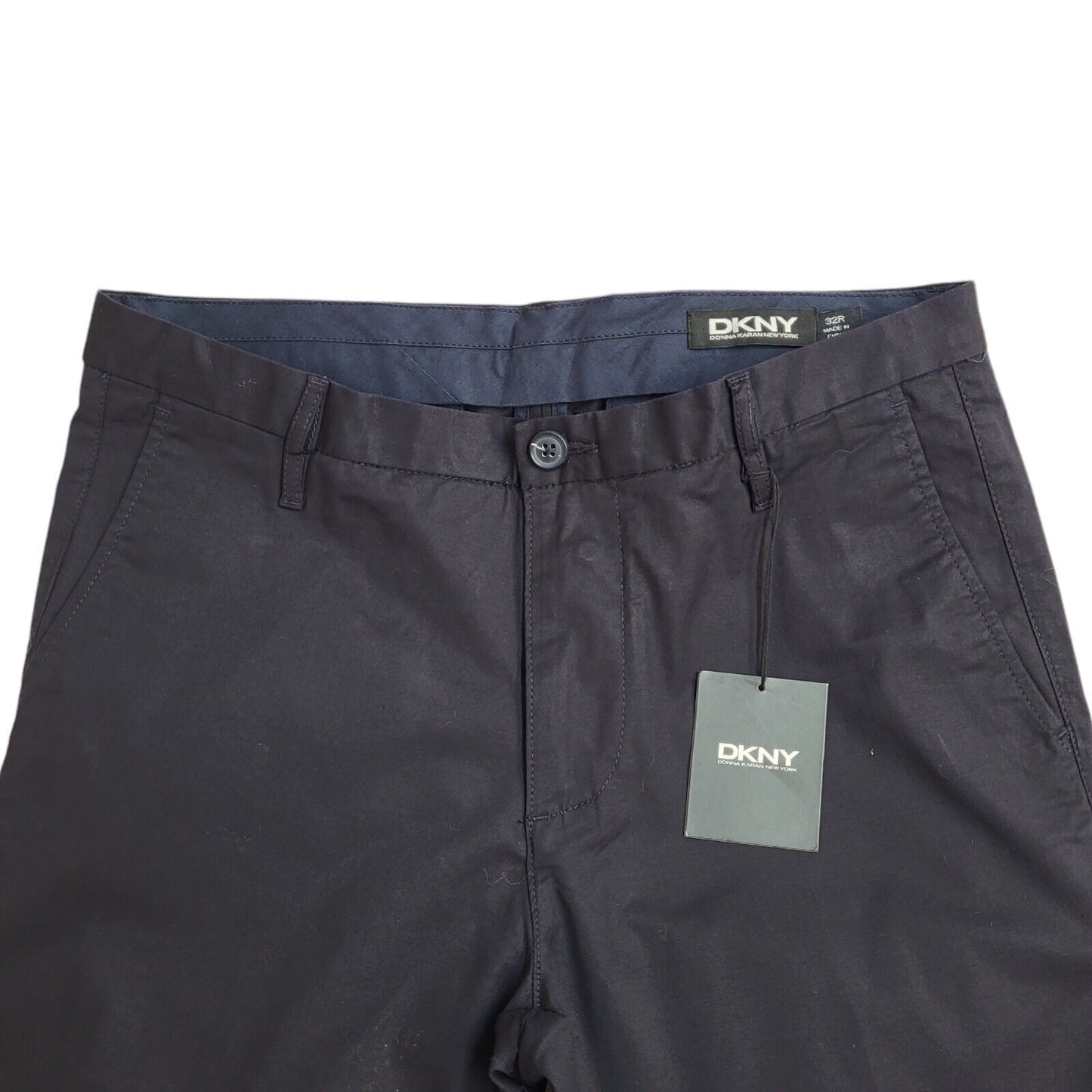 DKNY Navy Blue Straight Leg Dress Trousers Uk Men's Size M W32 L33 Bnwt EE277