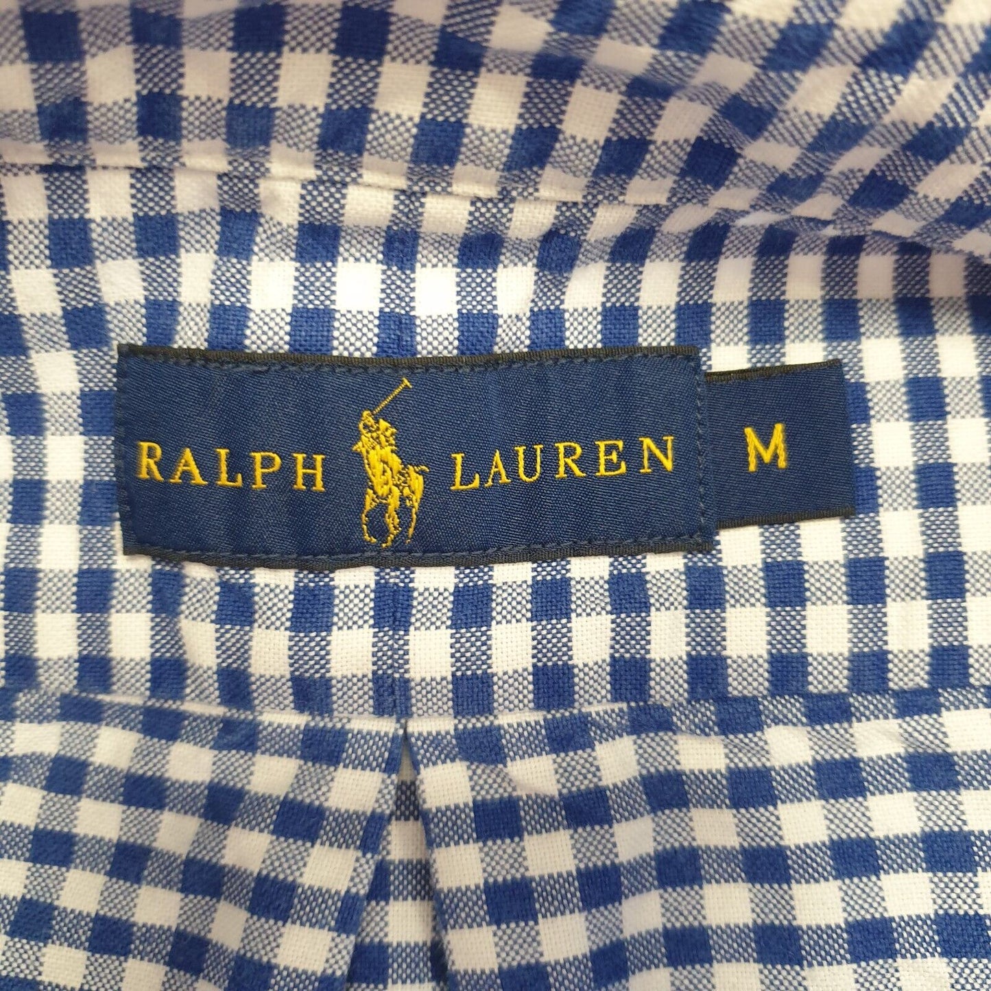 Polo Ralph Lauren Blue White Check Classic Fit Men's Shirt Uk M Eu 50 G73