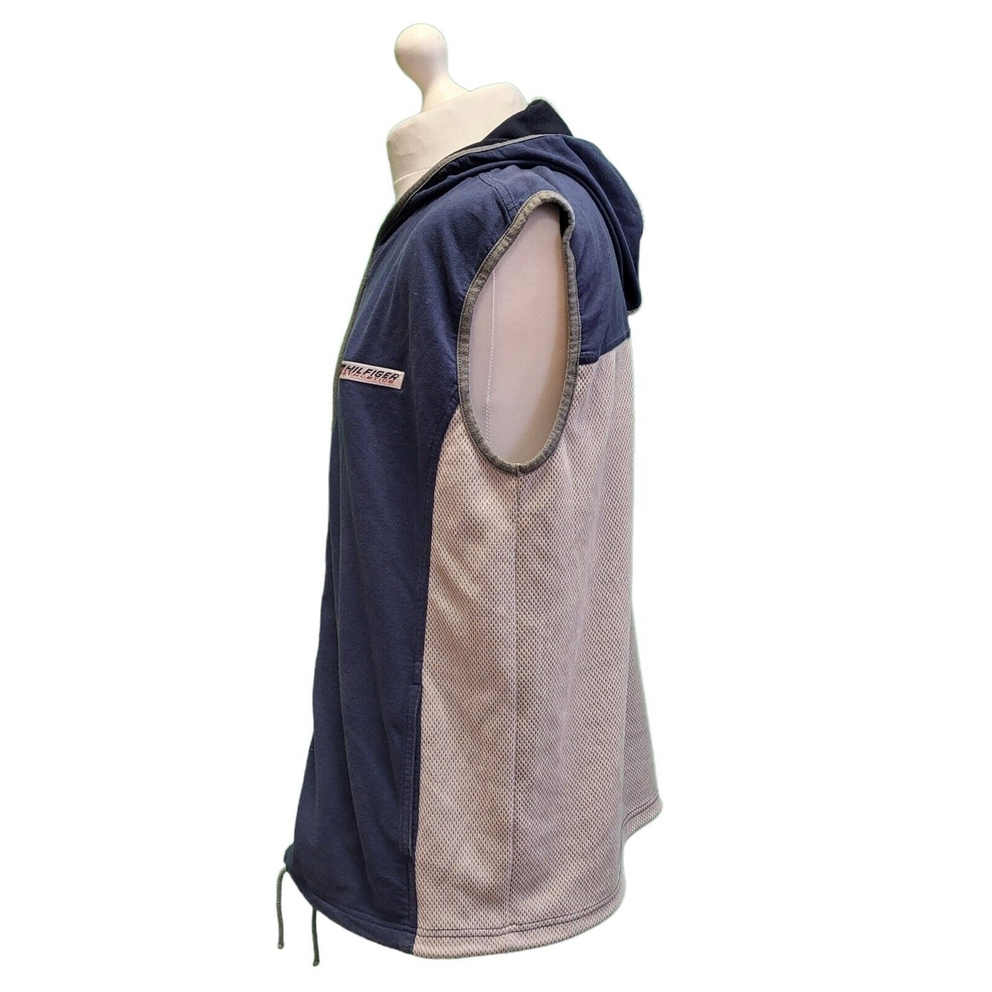 Hilfiger Athletics Navy Casual Sleeveless Sweatshirt Hoodie Men's UK L H176