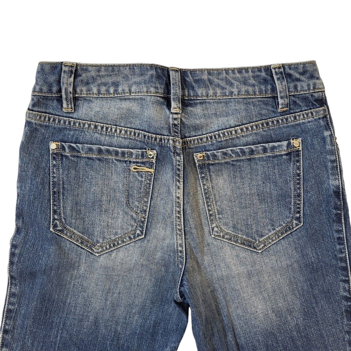 Karen Millen Faded Blue Straight 3/4 Denim Jeans UK Women's 8 W26 L25 G217
