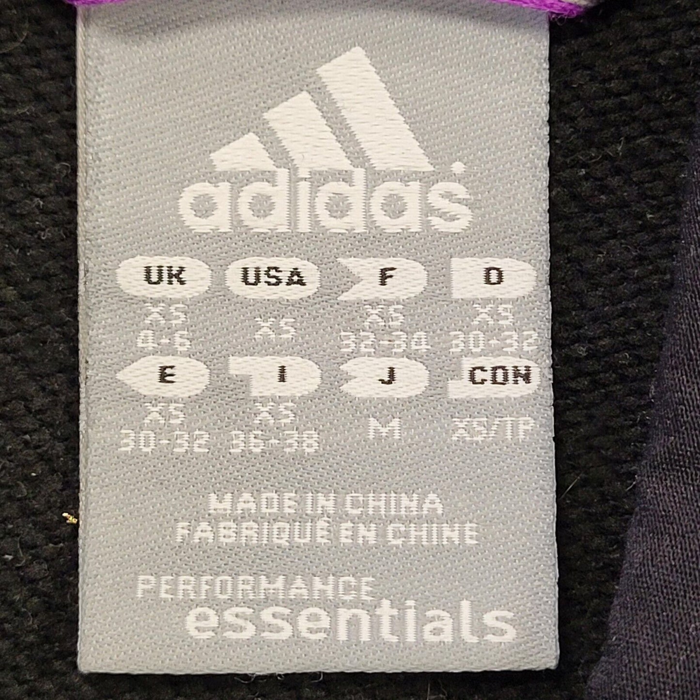 Adidas Black Drawstring Zip L/Sleeve Sweatshirt Hoodie uk Women's XS H794