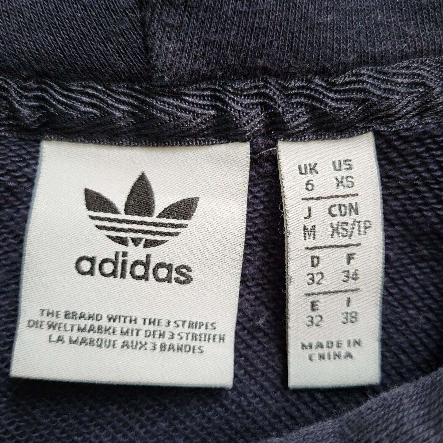 Adidas Navy Blue Spell out Sweatshirt Hoodie Women's UK XS EU 34 G792