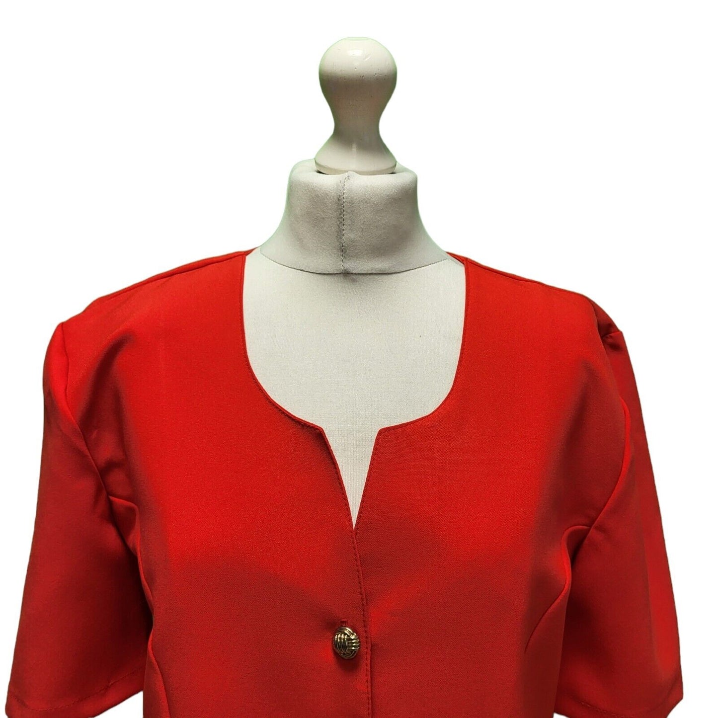 Christella Paris Red Short Sleeve Blouse Top Women's UK M 10 H953