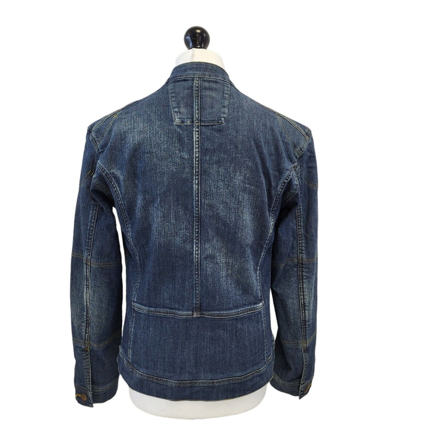 Triumph Dark Blue Zipped Denim Jacket Uk Women's 38 G628