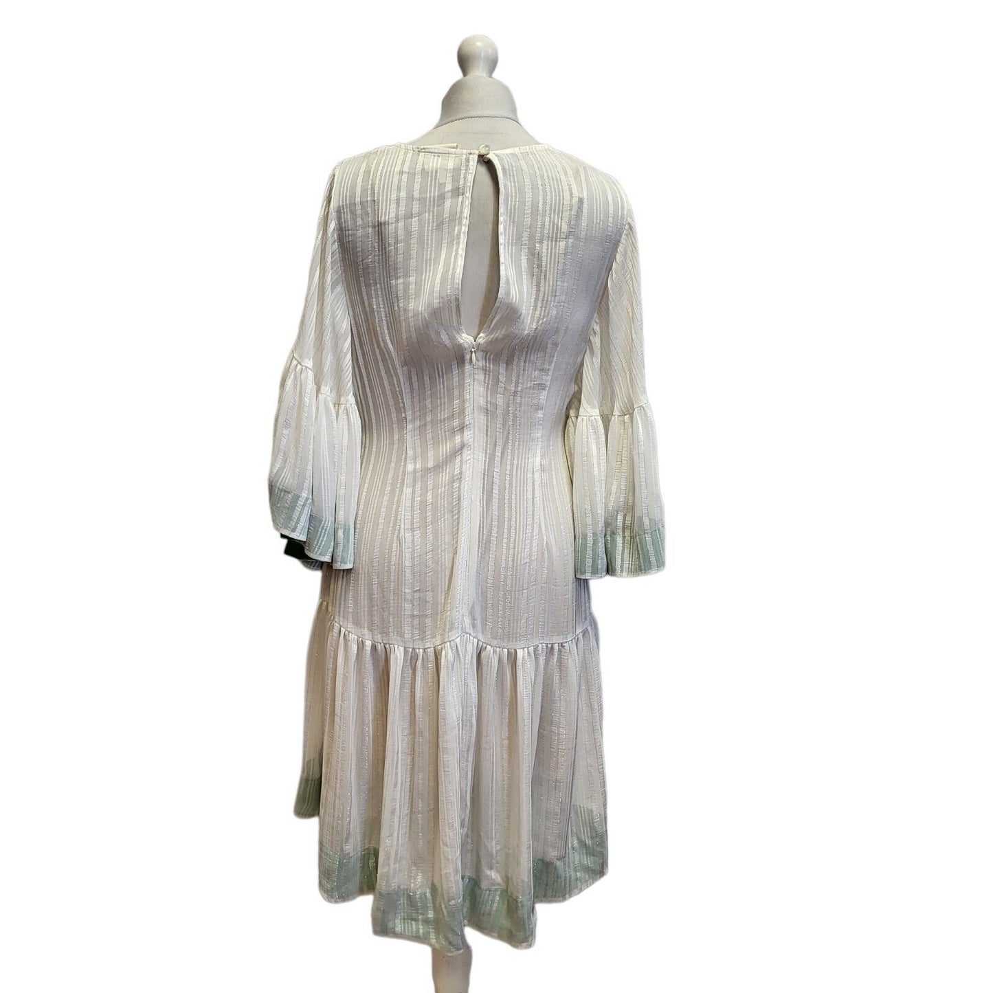 Tracy Reese Anthropologie White Summer Dress Uk Women's S Eu 36 G103