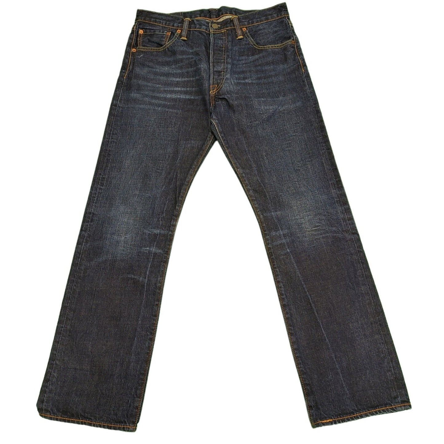 Levi's 501 Blue Straight Leg Button Fly Denim Jeans Men's UK M W32 L30 H524