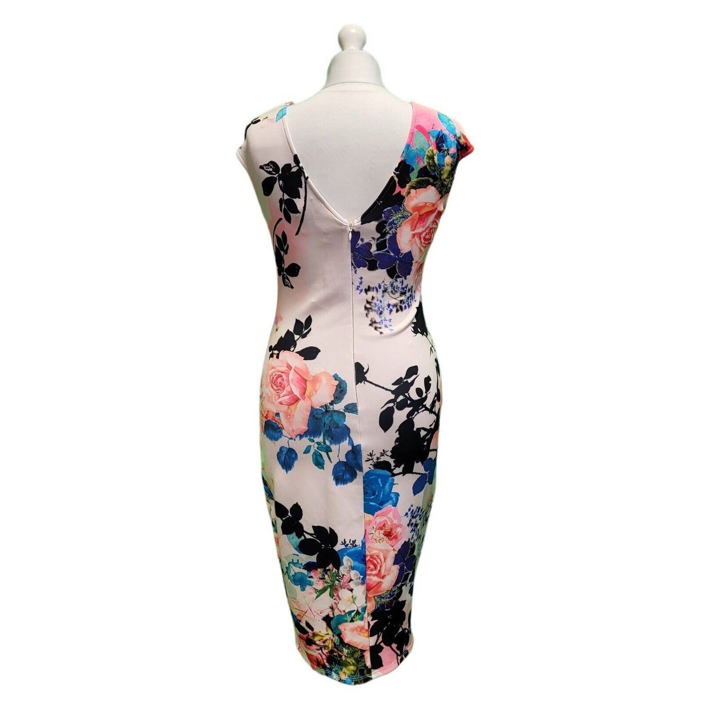 Lipsy Nude Floral Pencil Summer Shif Dress UK Women's M 10 BNWT H757