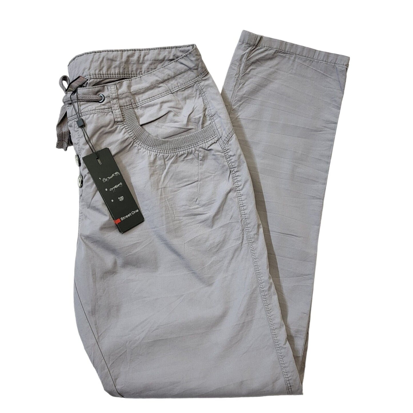 Street One Grey Straight Leg Casual Trousers Uk Men's 2XL W38 L30 Bnwt G439