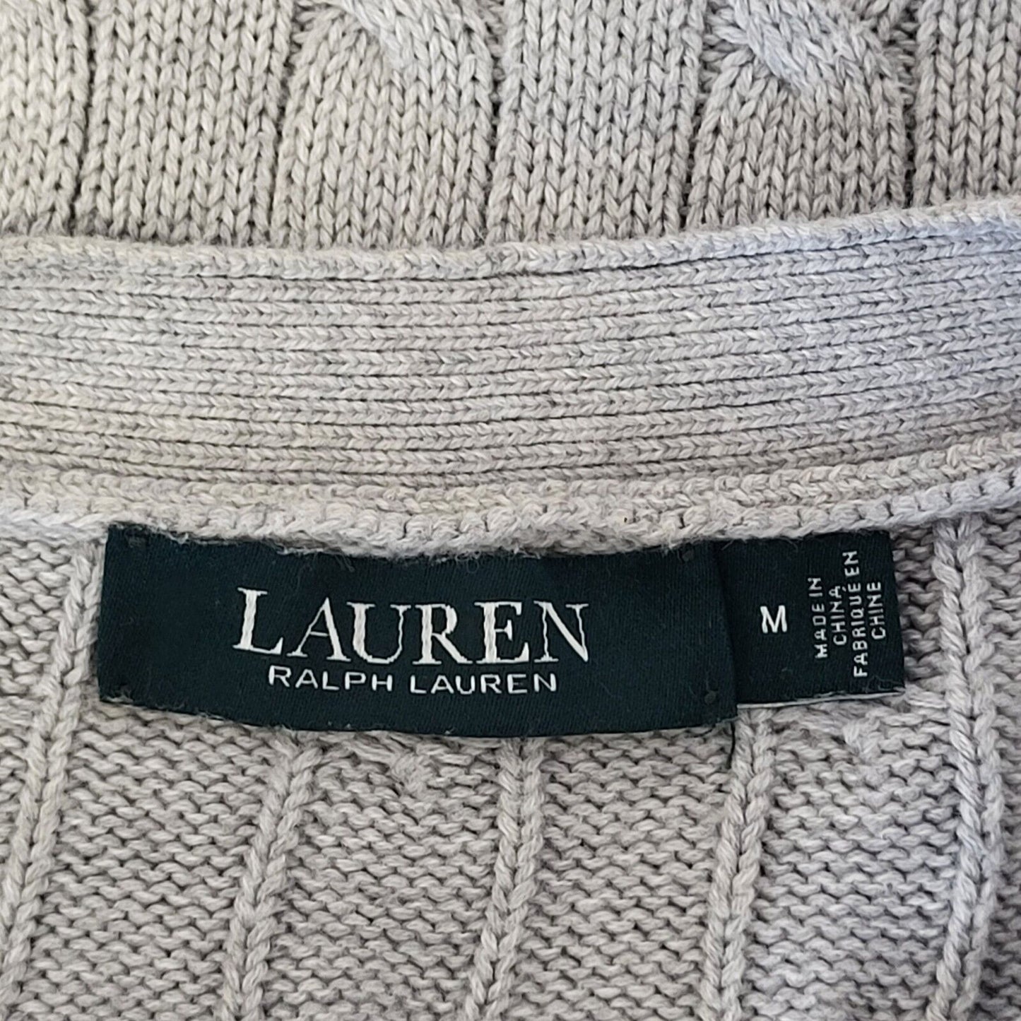Polo Ralph Lauren Jumper Grey Cable Knit Uk Women's Size M G421