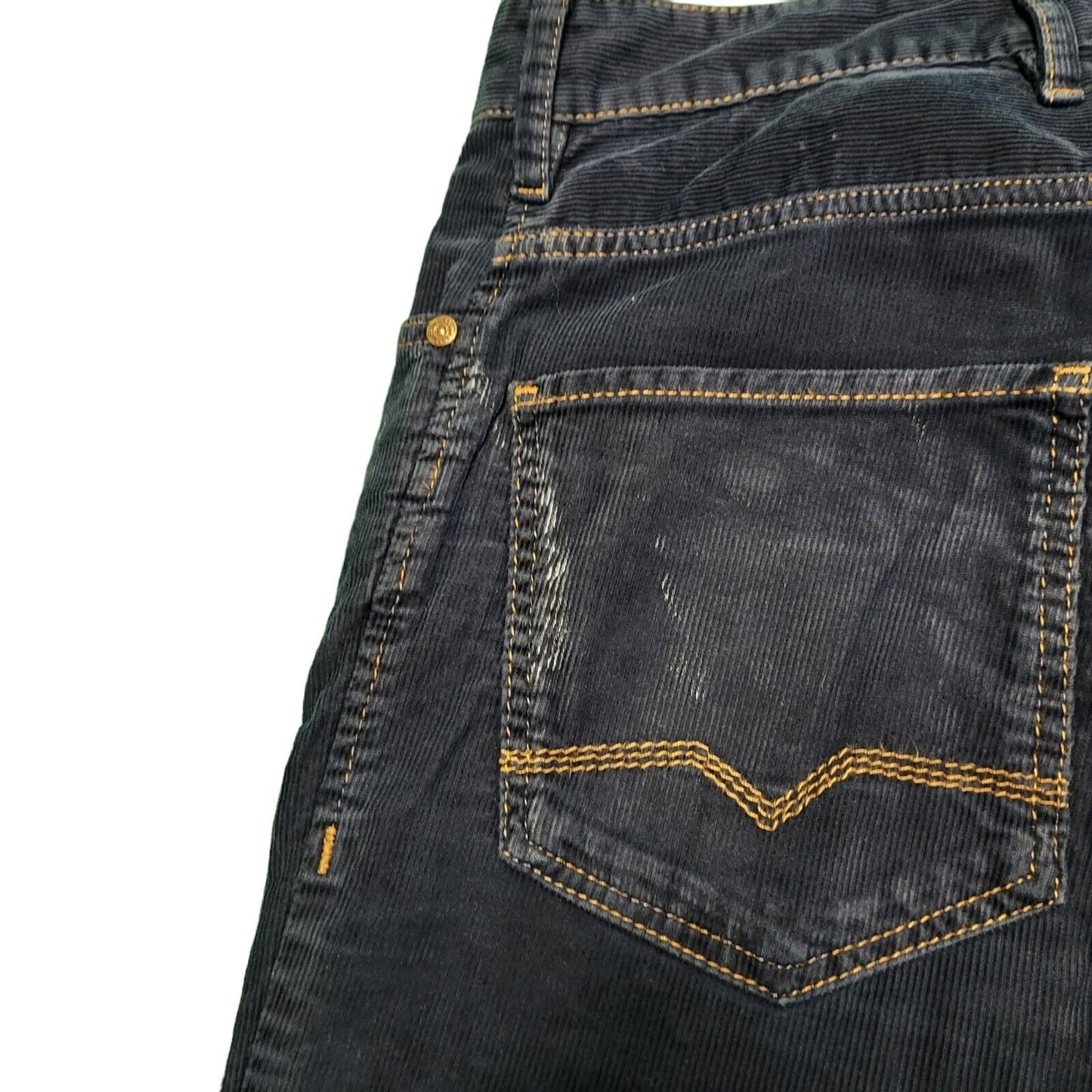 Hugo Boss Blue Slim Straight Corduroy Zip Fly Trousers Men's uk S W31 L32 G840