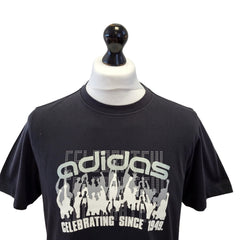 Adidas T-Shirt Short Sleeve Black Round Neck Top Mens Uk L EU 54 G349