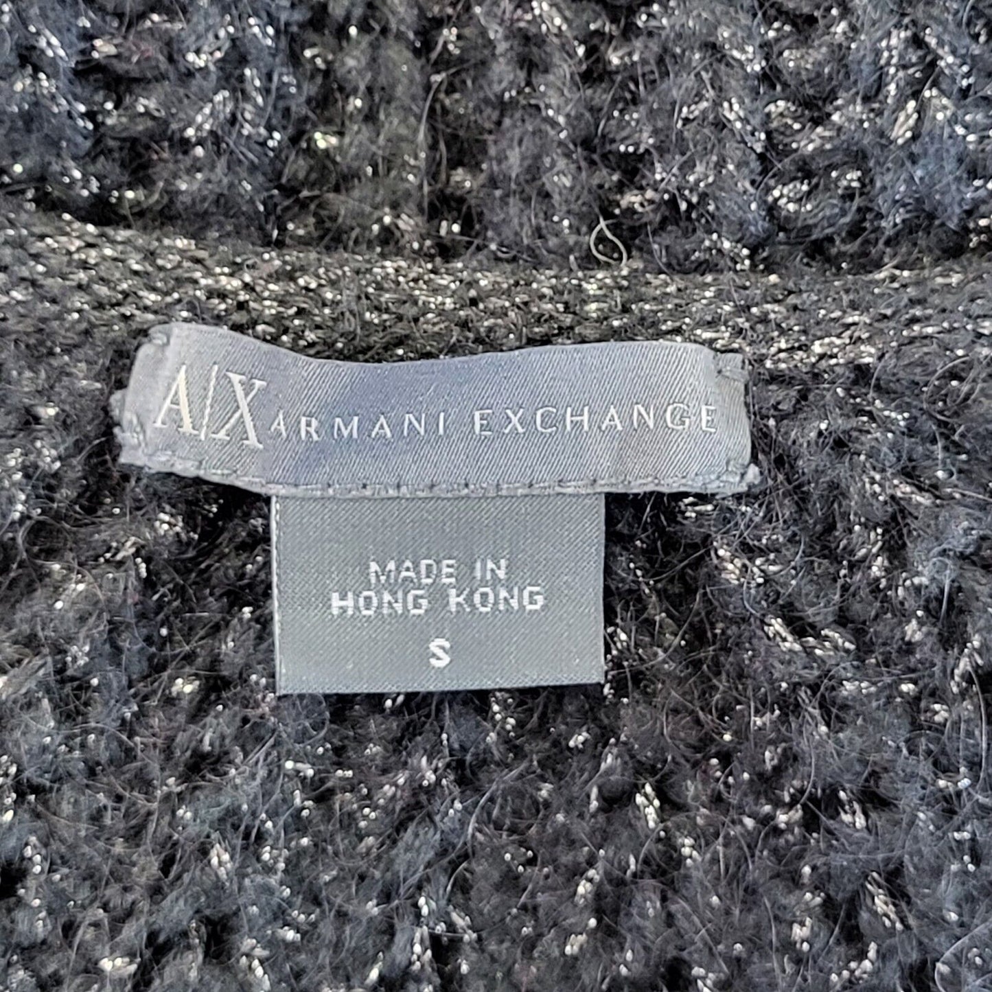 Armani Xchange Black Round Neck Wool Jumper Uk Women's S Eu 36 G236
