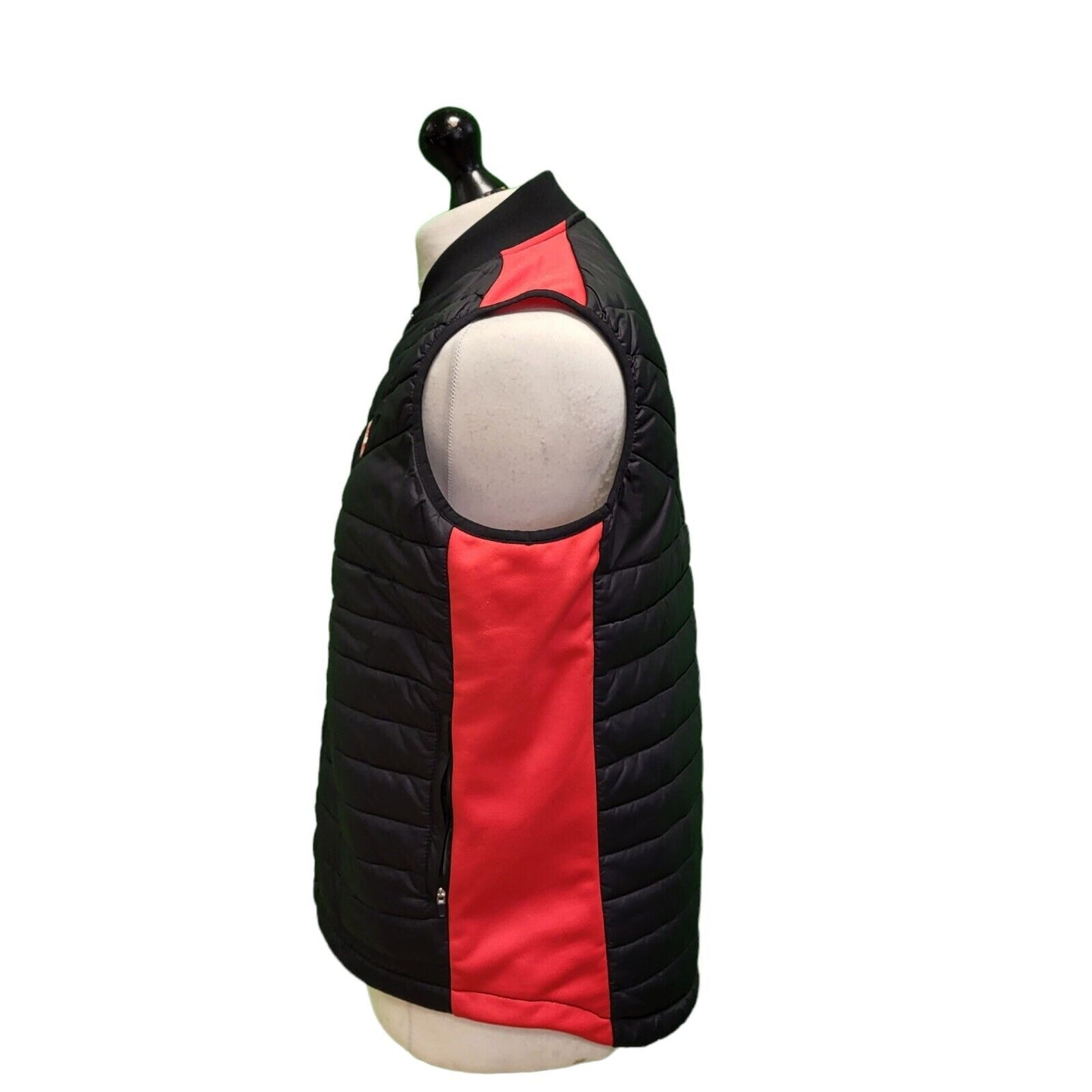 Bunker Mentality Black Red Sleeveless Zipped Body Warmer UK Men's Medium H928