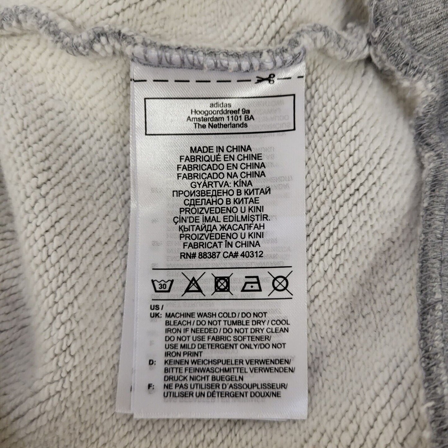 Adidas Sweatshirt Hoodie Drawstring Grey Uk Women's Size 2XS G415
