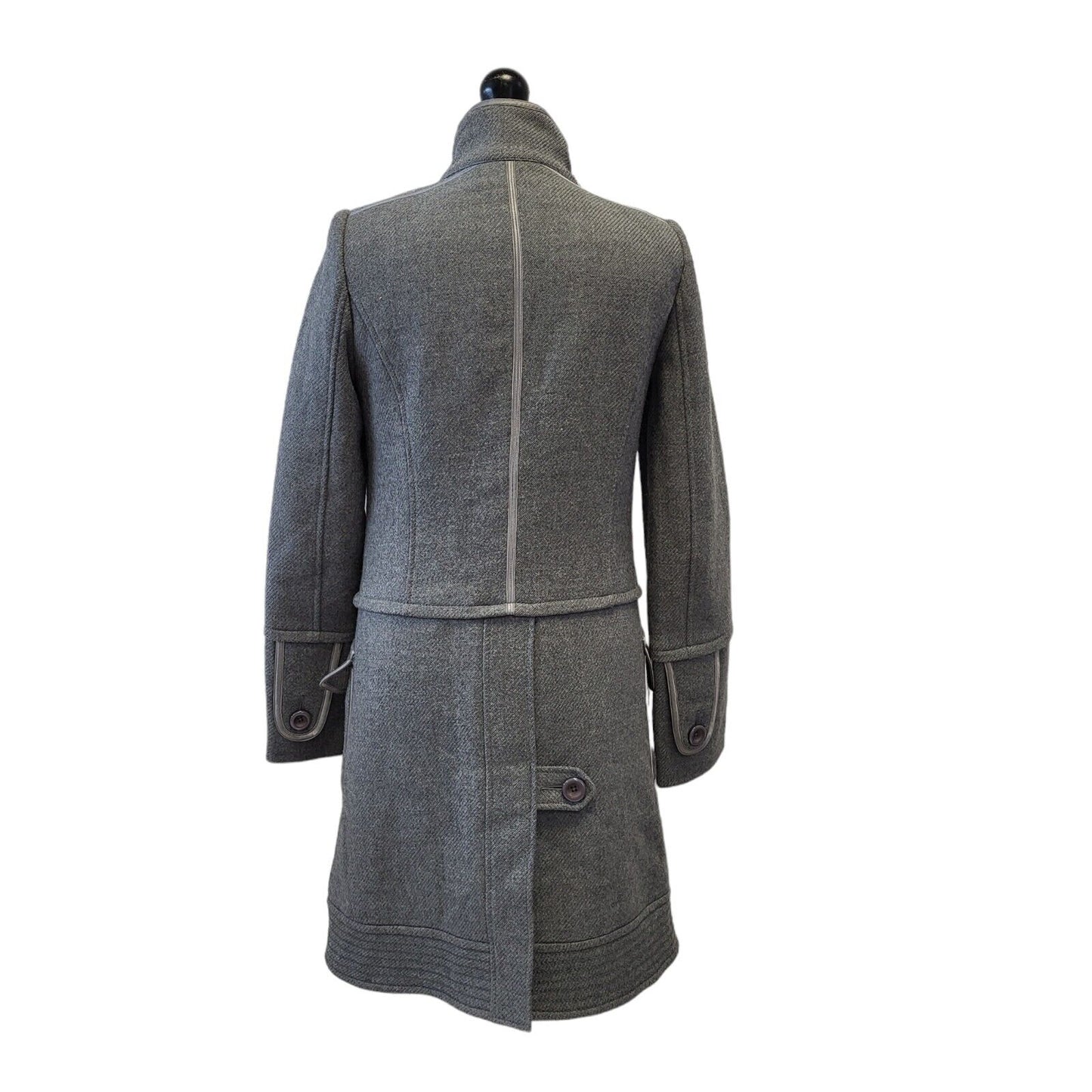 Essentiel Grey Button Smart Formal Overcoat Coat UK Women's M G669
