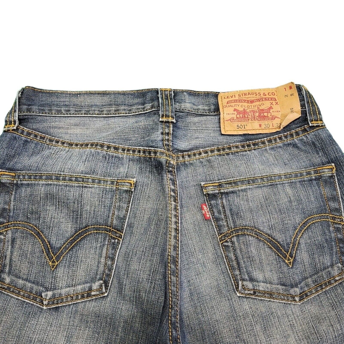 Levi's 501 Faded Blue Straight Leg Denim Jeans Men's 3XL W40 L32 H240