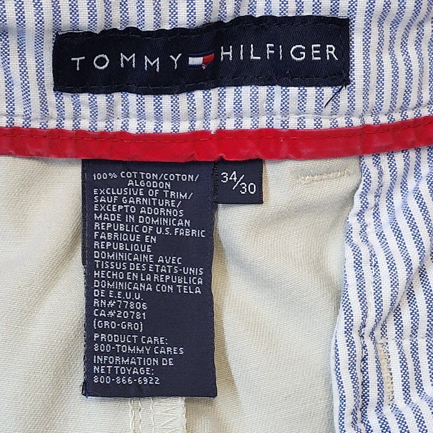 Tommy Hilfiger Beige Straight Leg Formal Chino Trousers Uk Men's L W34 L30 G537