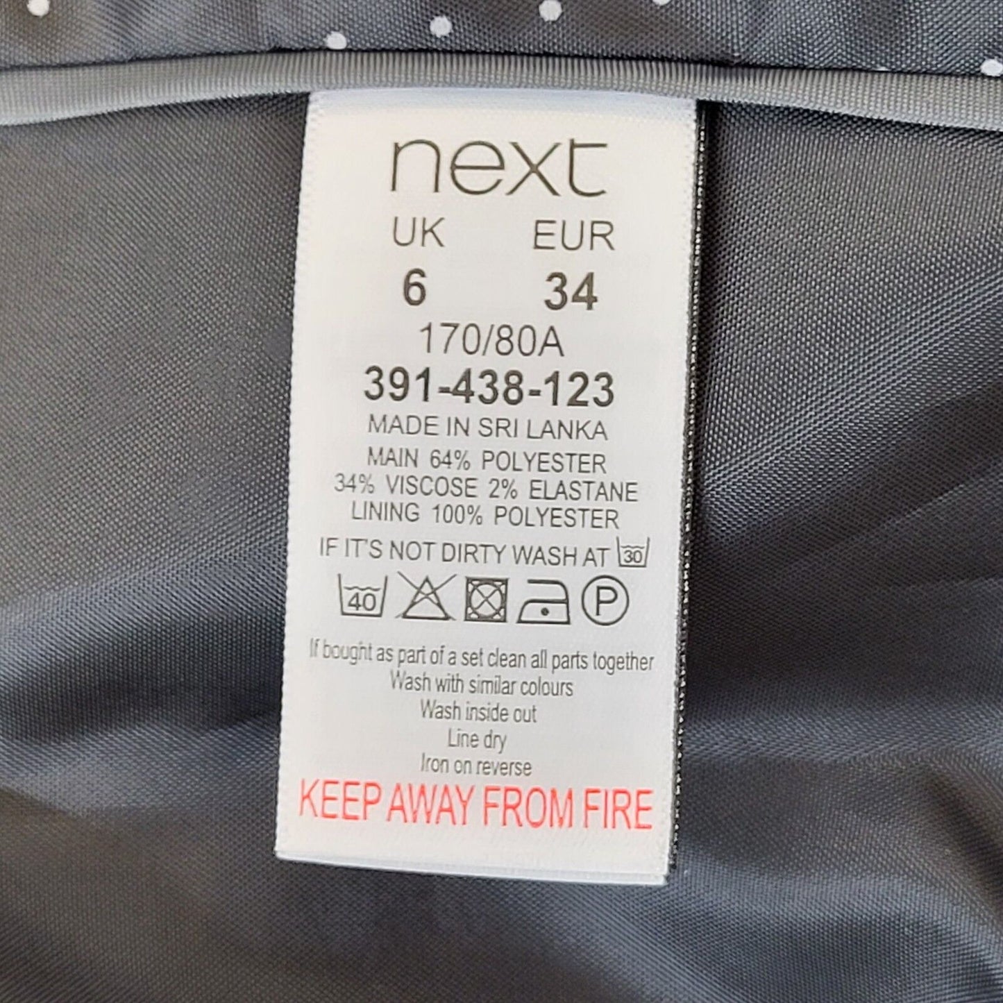 Next Tailoring Grey One Button Suit Jacket Uk Women's 6 BNWT G255