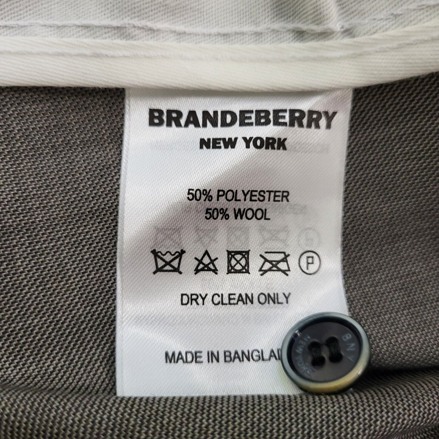 Brandberry Grey Zipper Fly Tapered leg Dress Trousers Men's M W32 L28 BNWT H545